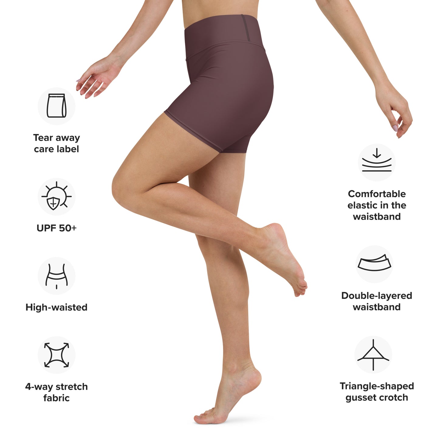 Espresso High-Rise Yoga Shorts - Activewear Well