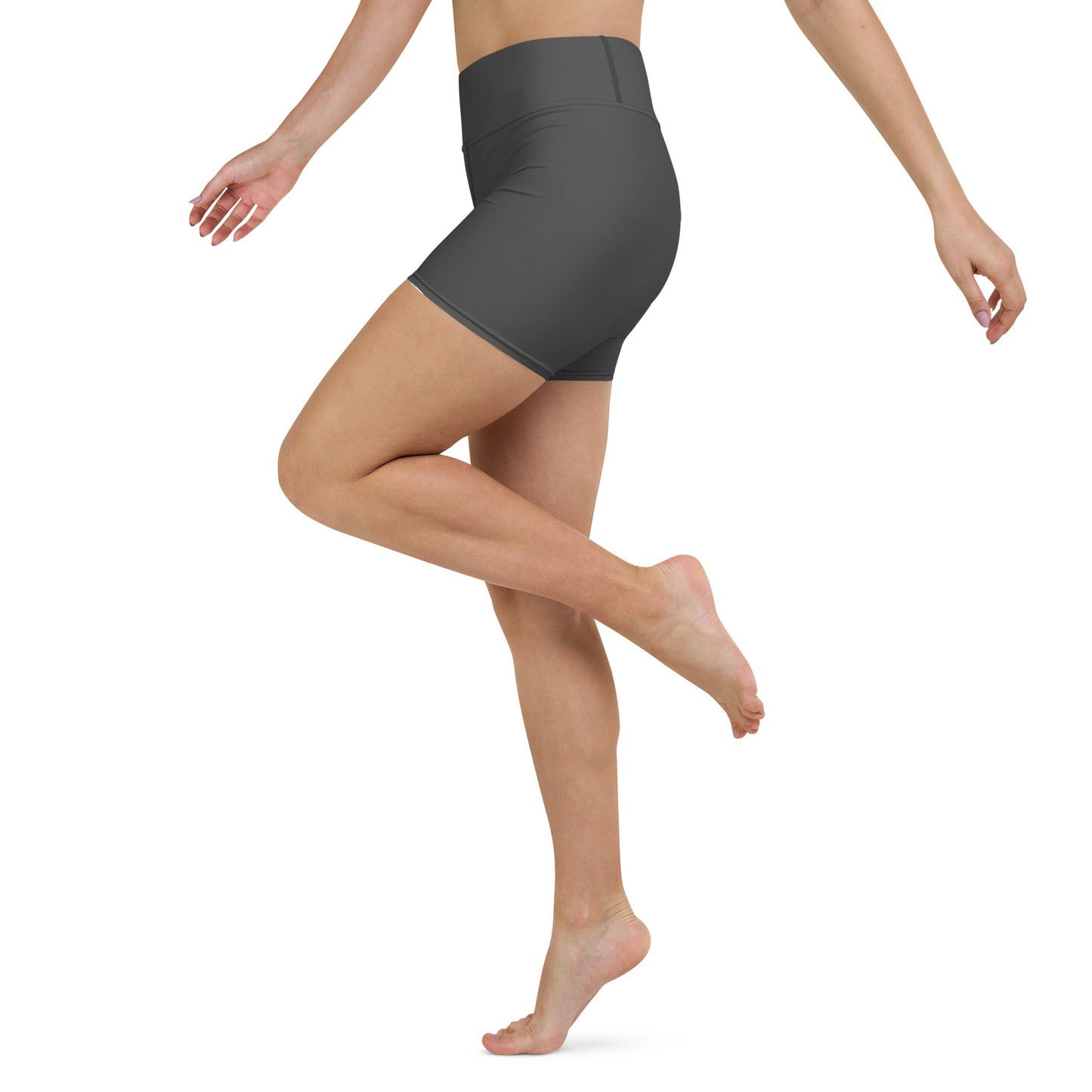 Charcoal High-Rise Yoga Shorts - Activewear Well