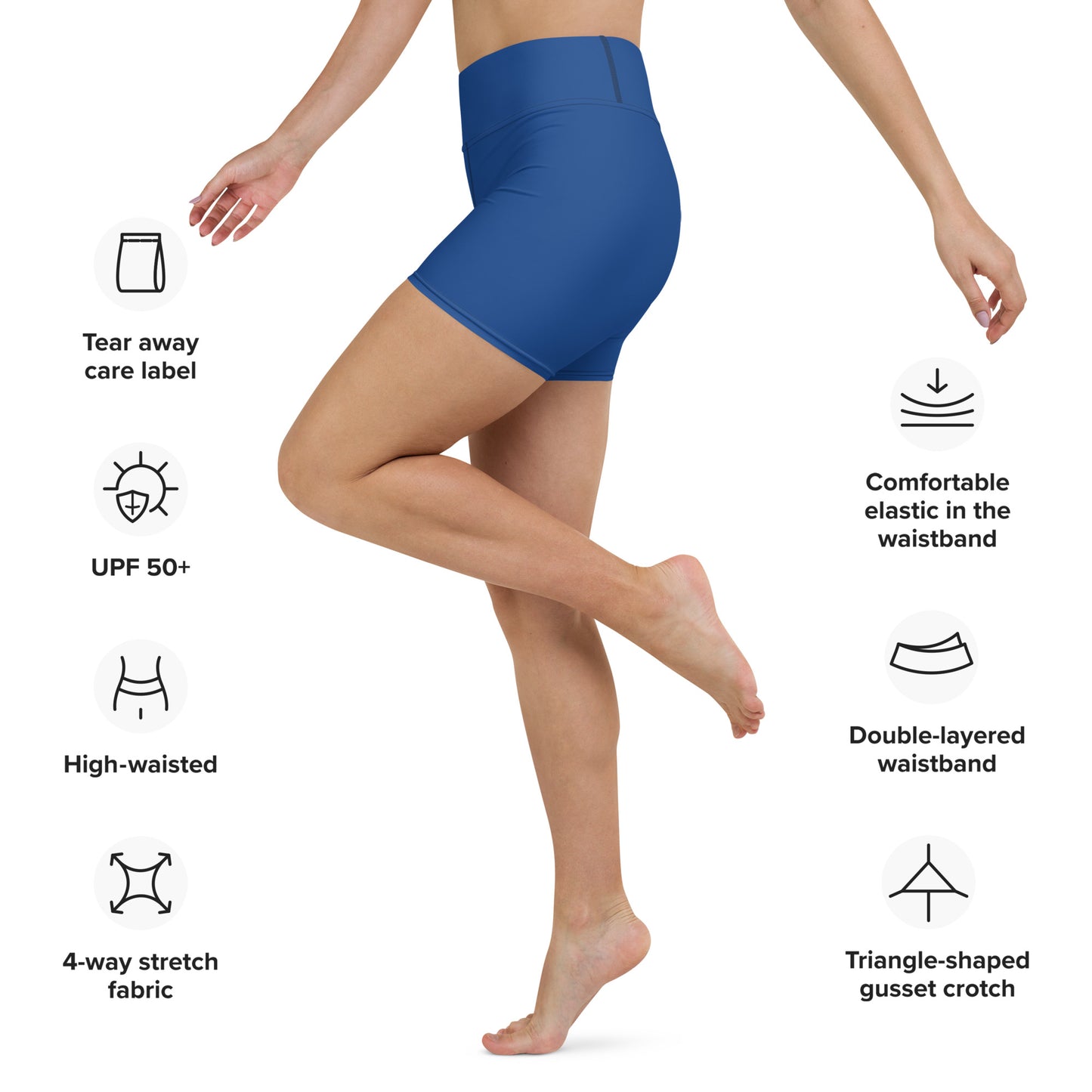 Royal Blue High-Rise Yoga Shorts - Activewear Well