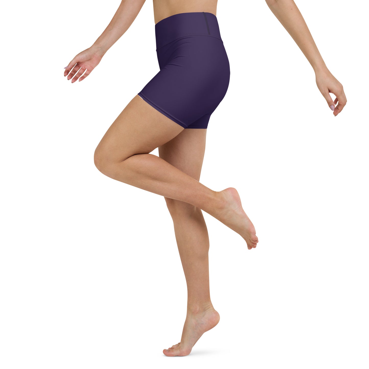 Dark Purple High-Rise Yoga Shorts - Activewear Well