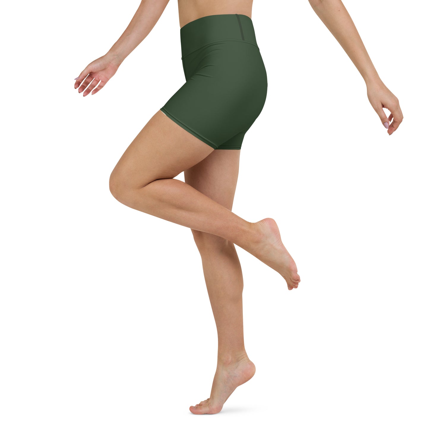 Forest Green High-Rise Yoga Shorts - Activewear Well