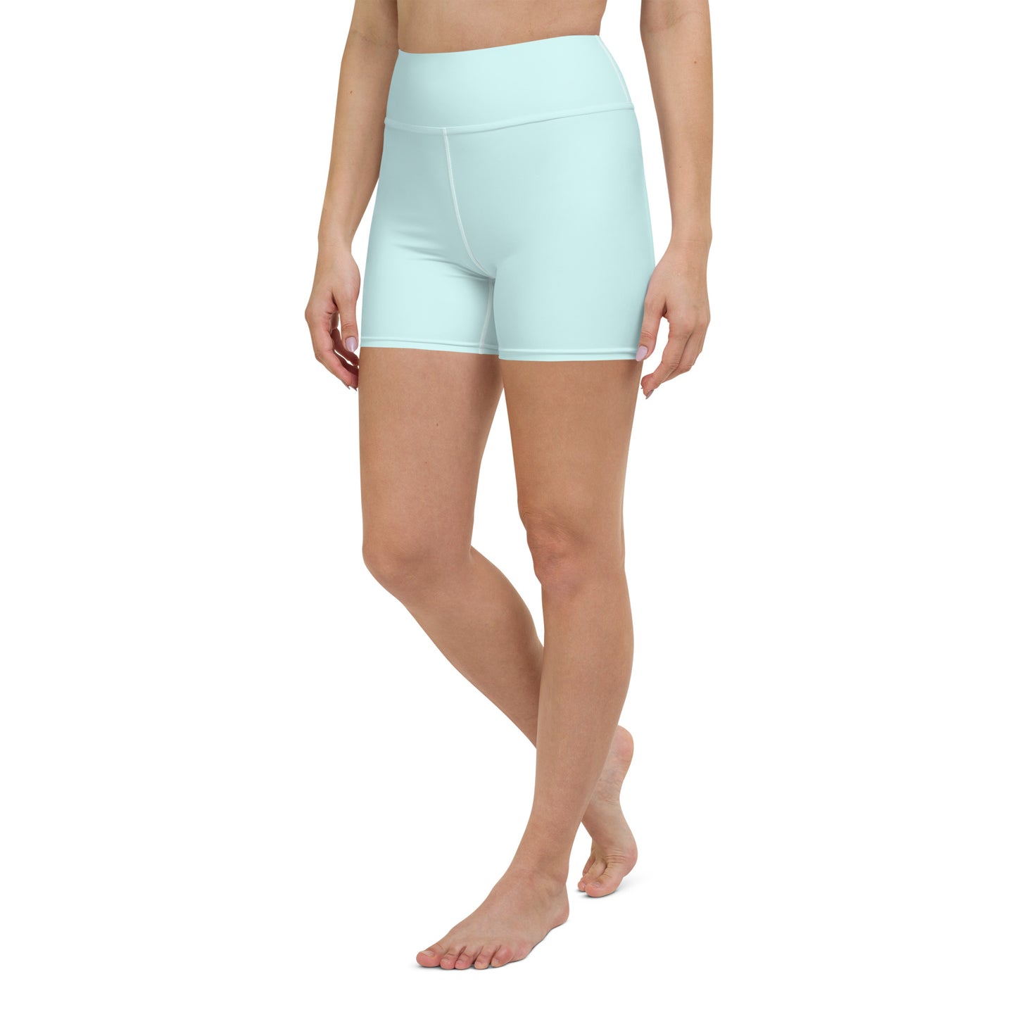 Pastel Blue High-Rise Yoga Shorts - Activewear Well