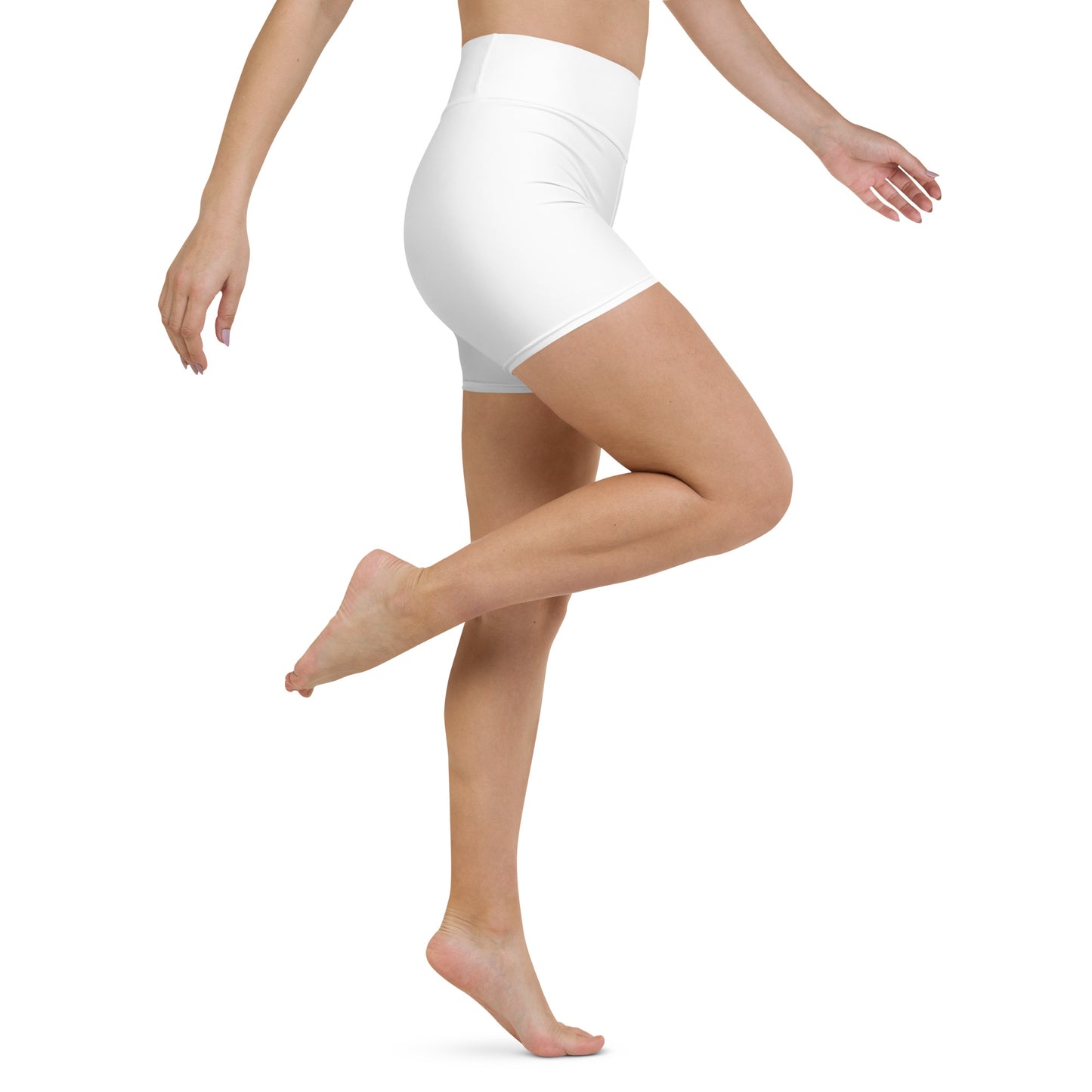 White High-Rise Yoga Shorts - Activewear Well