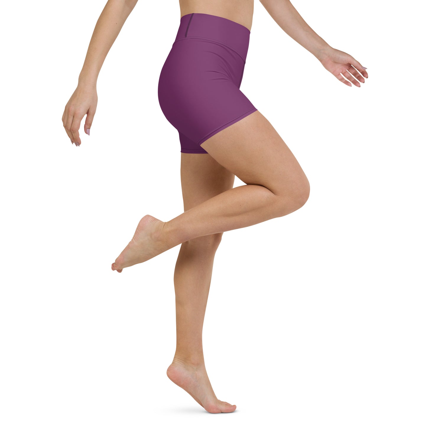 Magenta Purple High-Rise Yoga Shorts - Activewear Well