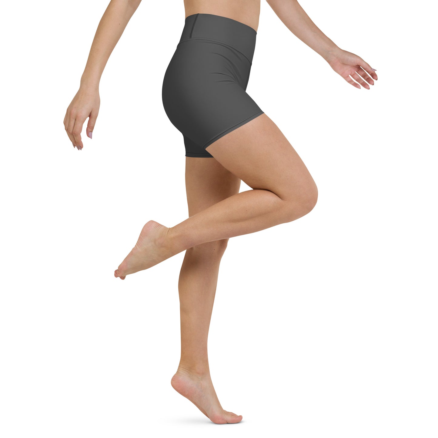 Charcoal High-Rise Yoga Shorts - Activewear Well