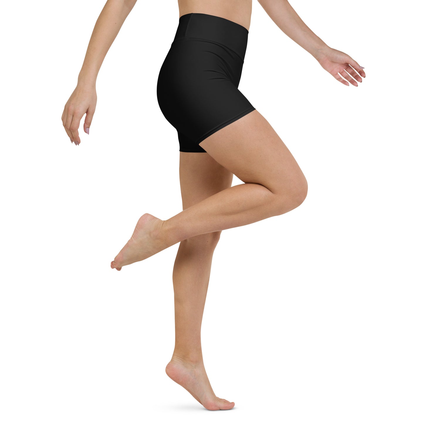 Black High-Rise Yoga Shorts - Activewear Well