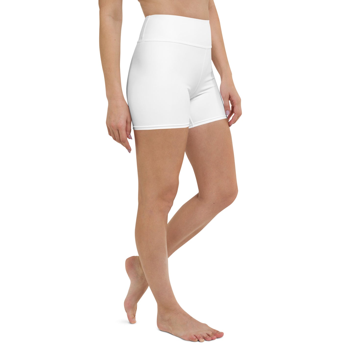 White High-Rise Yoga Shorts - Activewear Well