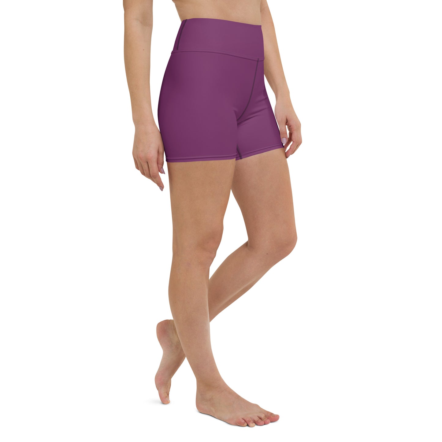 Magenta Purple High-Rise Yoga Shorts - Activewear Well