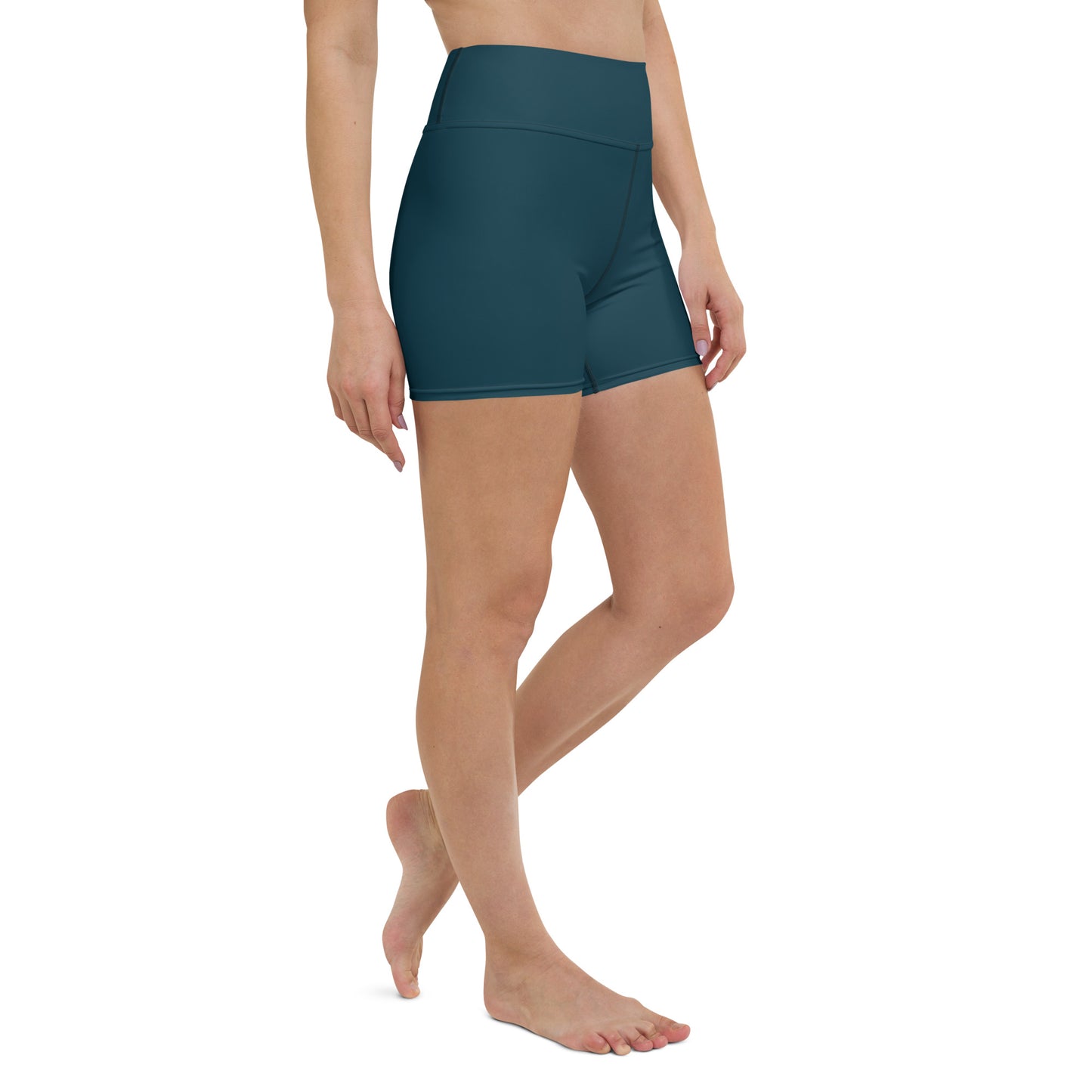 Petrol Blue High-Rise Yoga Shorts - Activewear Well