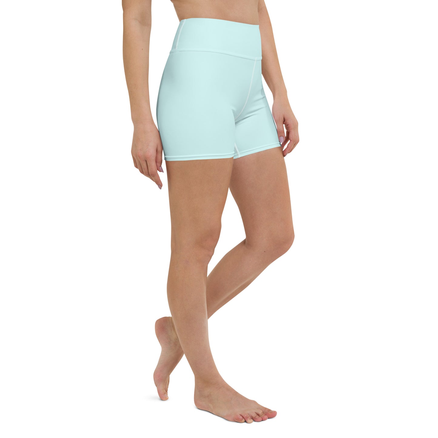 Pastel Blue High-Rise Yoga Shorts - Activewear Well
