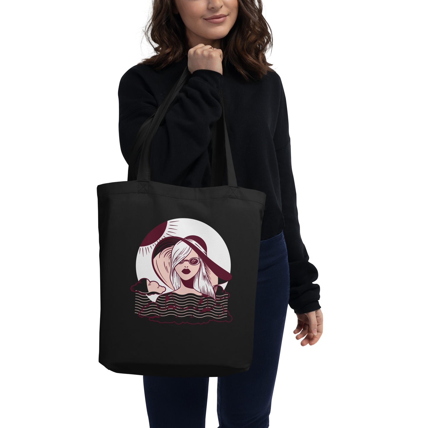 100% Organic Cotton Black Tote Bag - Activewear Well