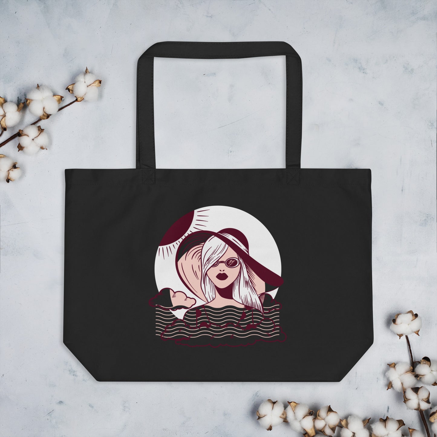 100% Cotton Large Black Tote Bag - Activewear Well