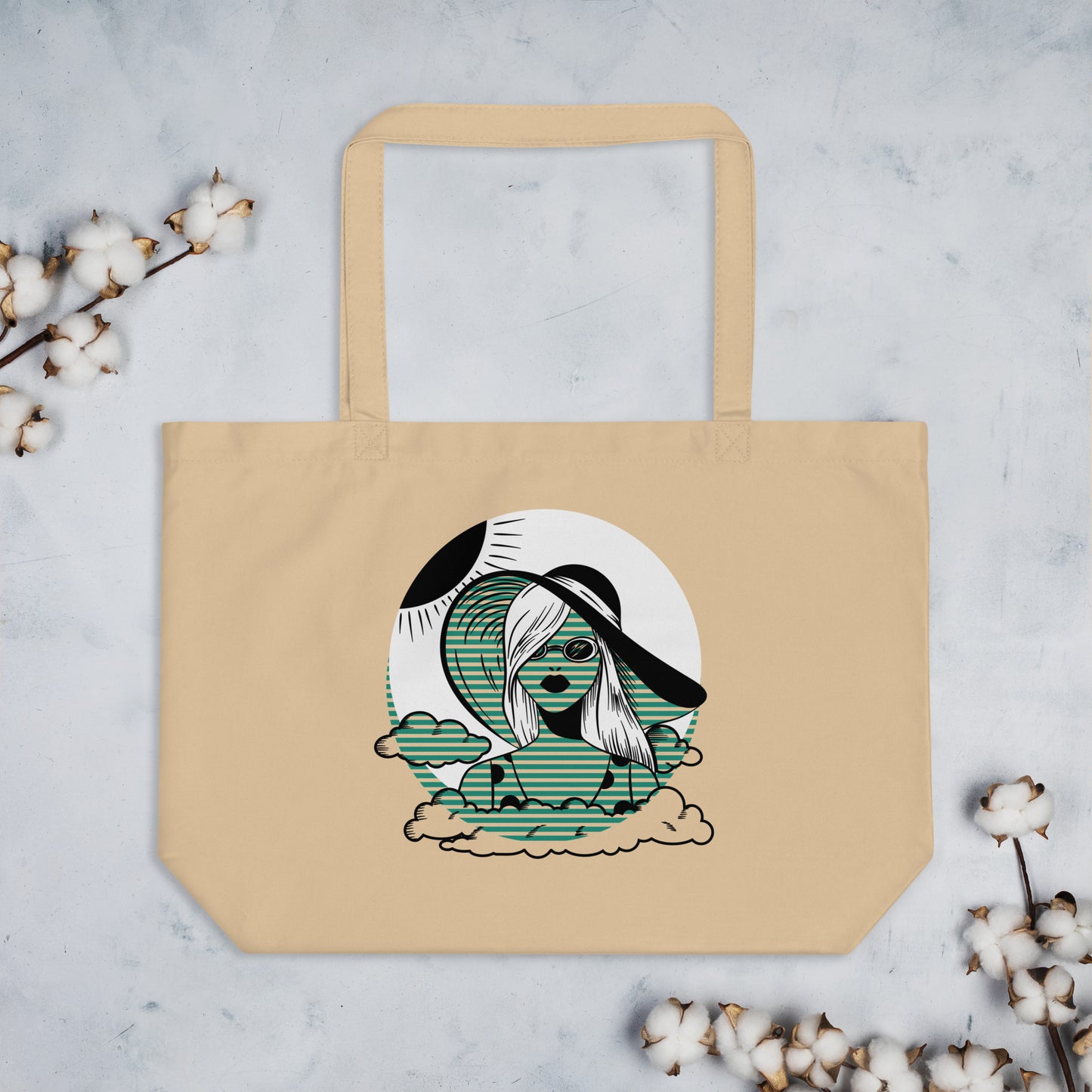 100% Large Organic Coton Tote Bag - Activewear Well