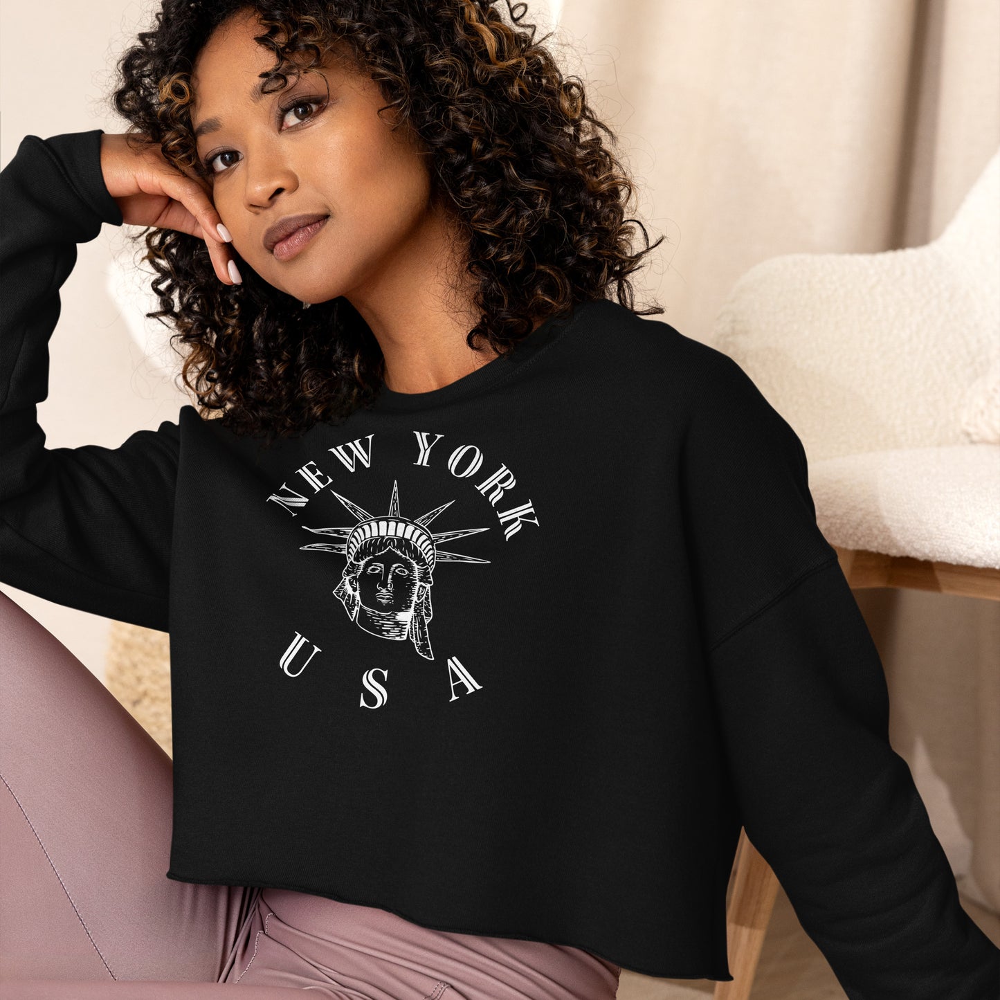New York Women's Crop Sweatshirt - Activewear Well