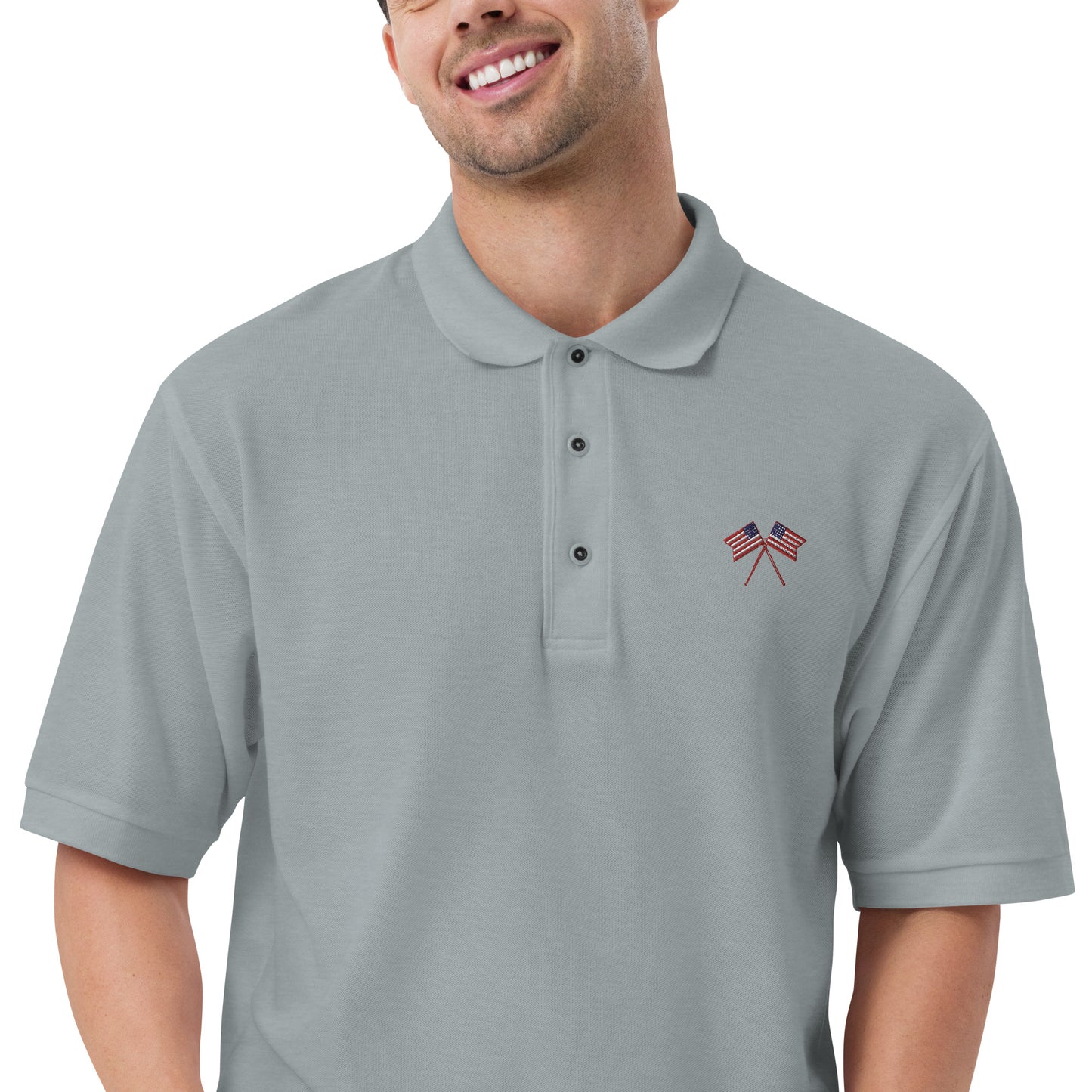American Flag Men's Premium Polo - Activewear Well