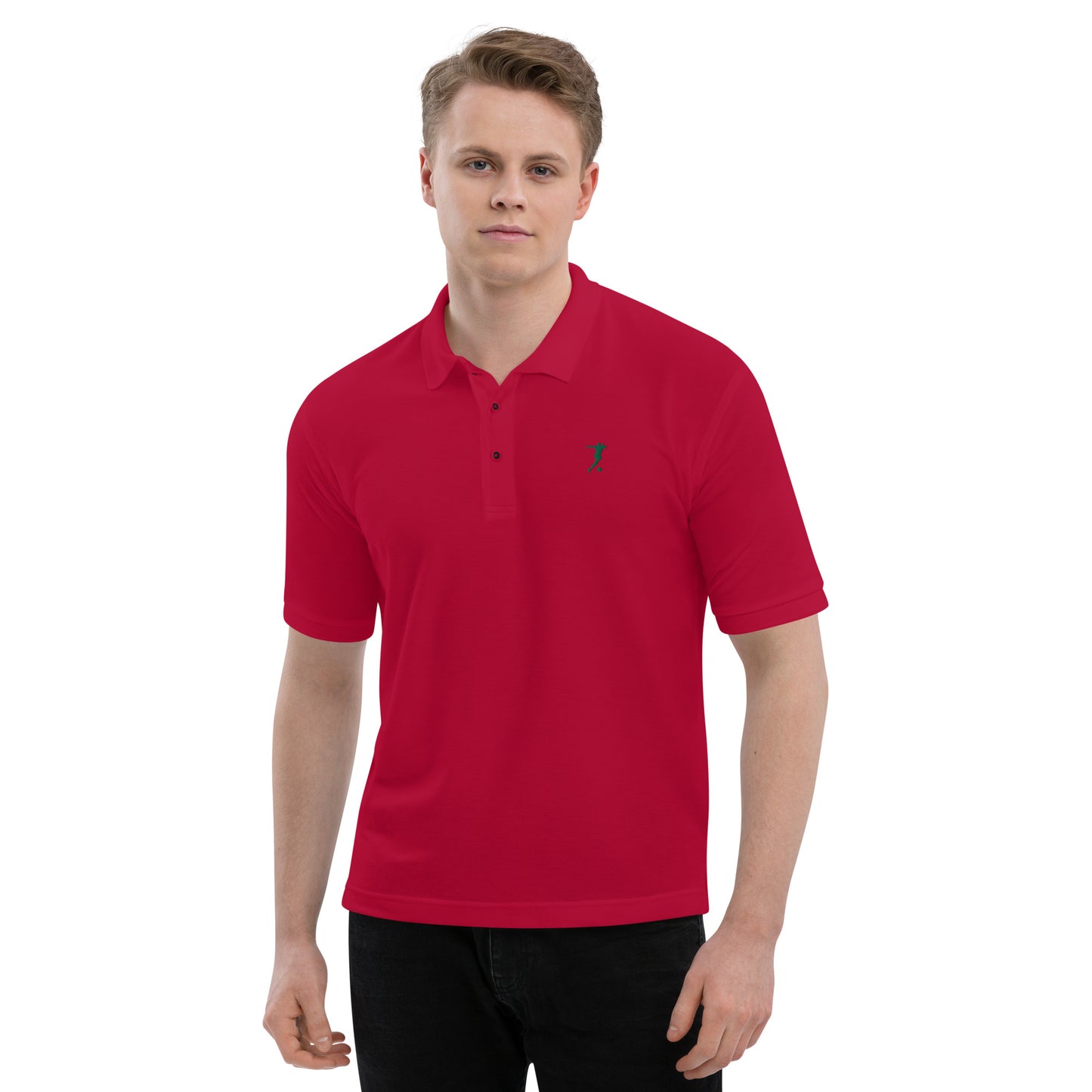 Soccer Player Men's Premium Polo - Activewear Well