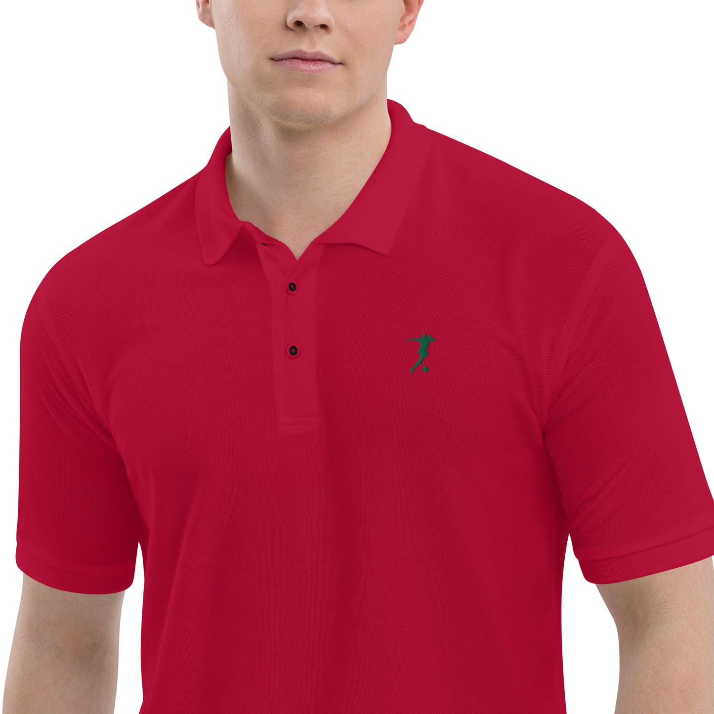 Soccer Player Men's Premium Polo - Activewear Well