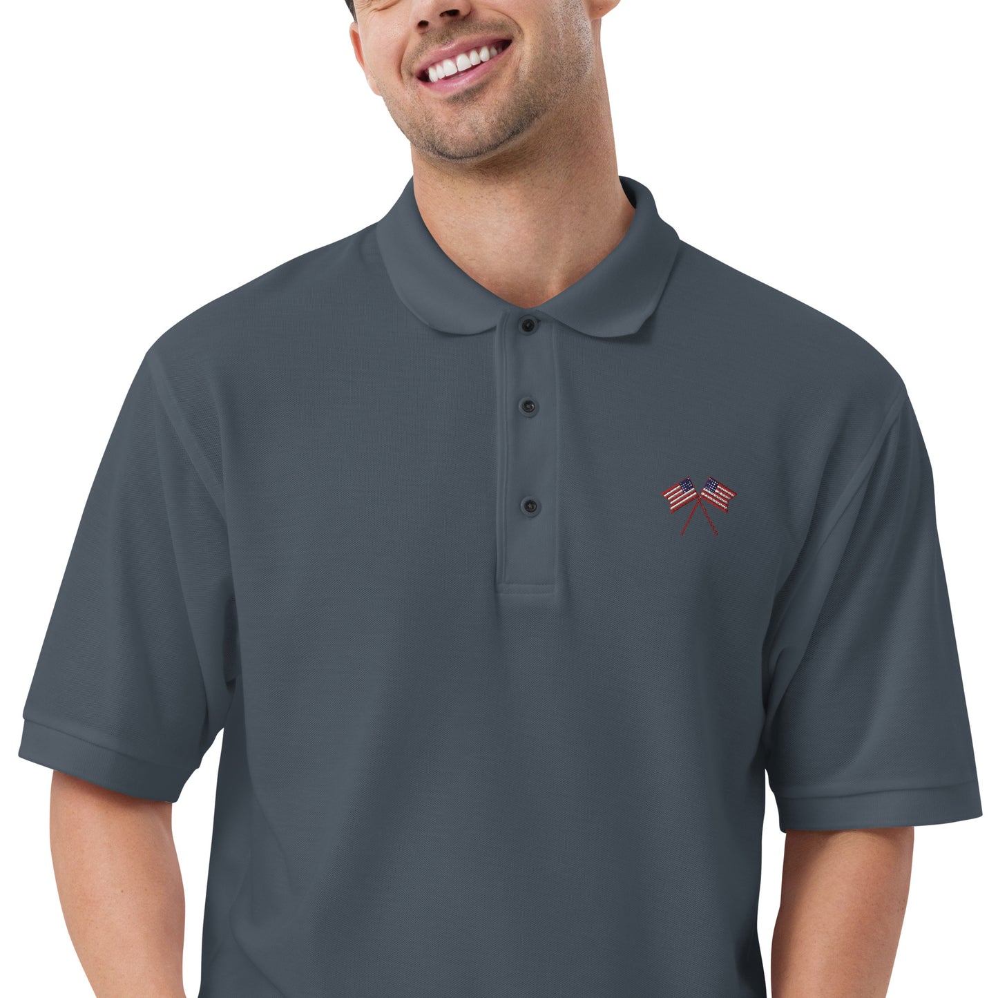 American Flag Men's Premium Polo - Activewear Well
