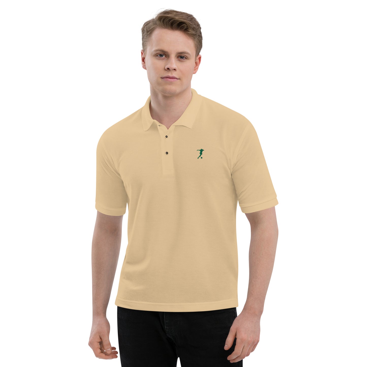Soccer Player Men's Premium Polo - Activewear Well