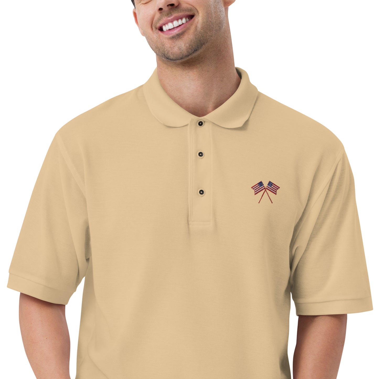 American Flag Men's Premium Polo - Activewear Well