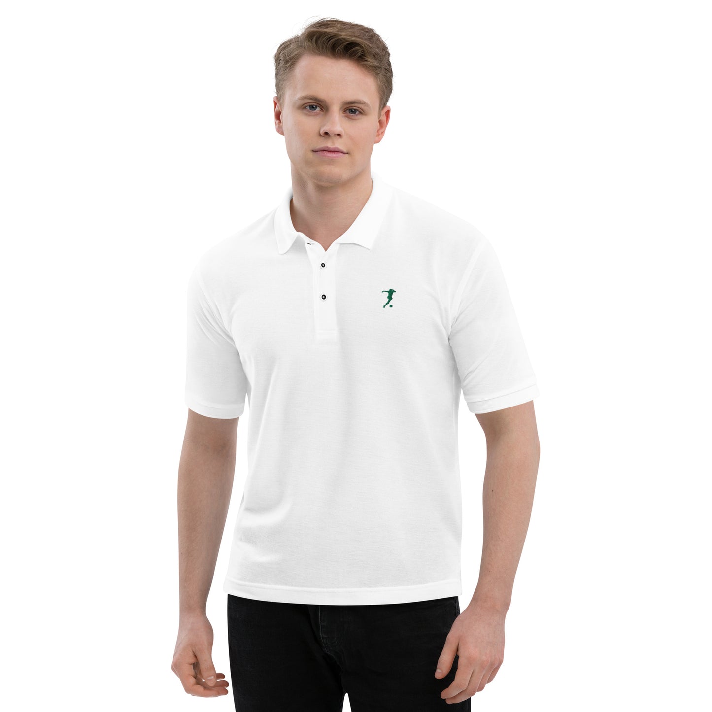 Soccer Player Men's Premium Polo - Activewear Well