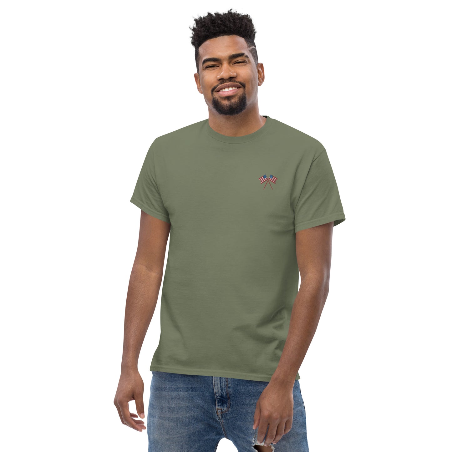 American Flag Men's Cotton T-Shirt - Activewear Well