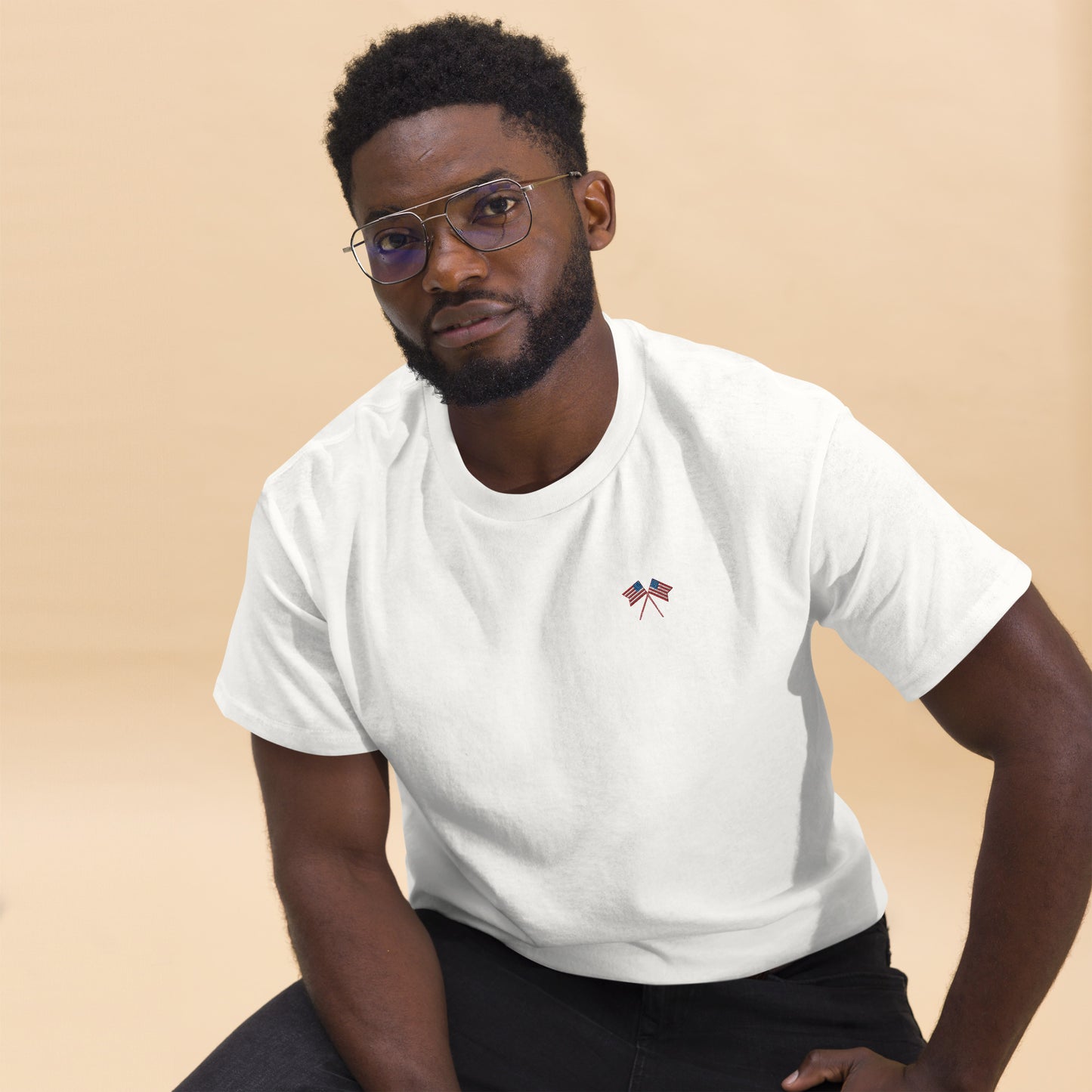 American Flag Men's Cotton T-Shirt - Activewear Well