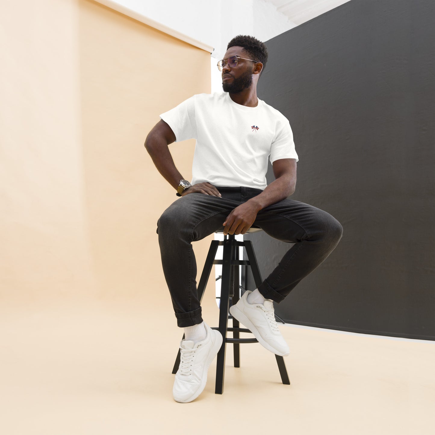 American Flag Men's Cotton T-Shirt - Activewear Well