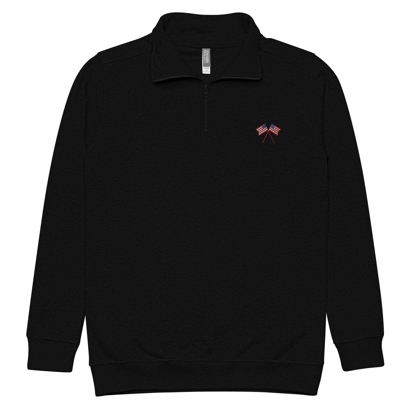 American Flag Fleece Zip Pullover - Activewear Well