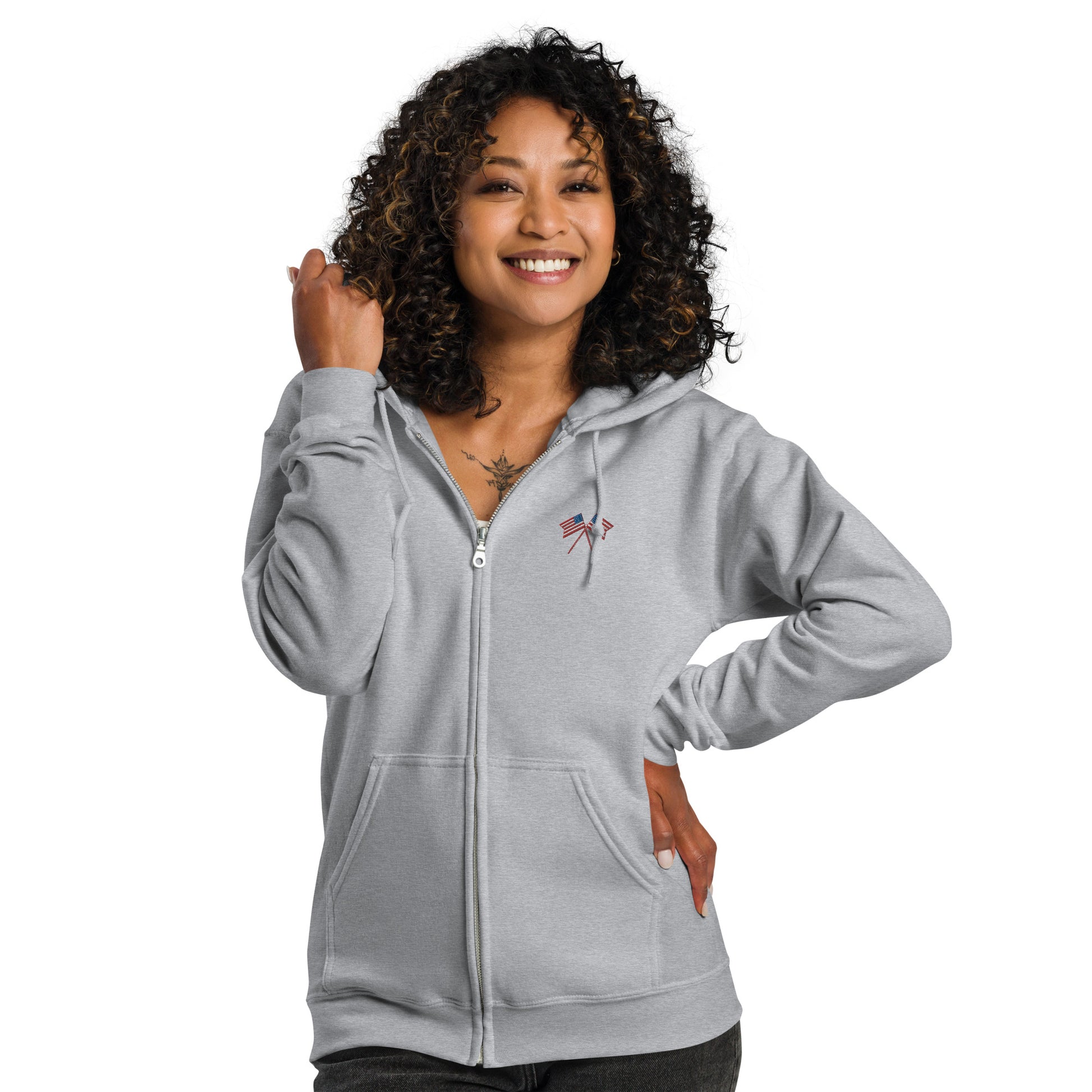 American Flag Fleece Full-Zip Hoodie - Activewear Well