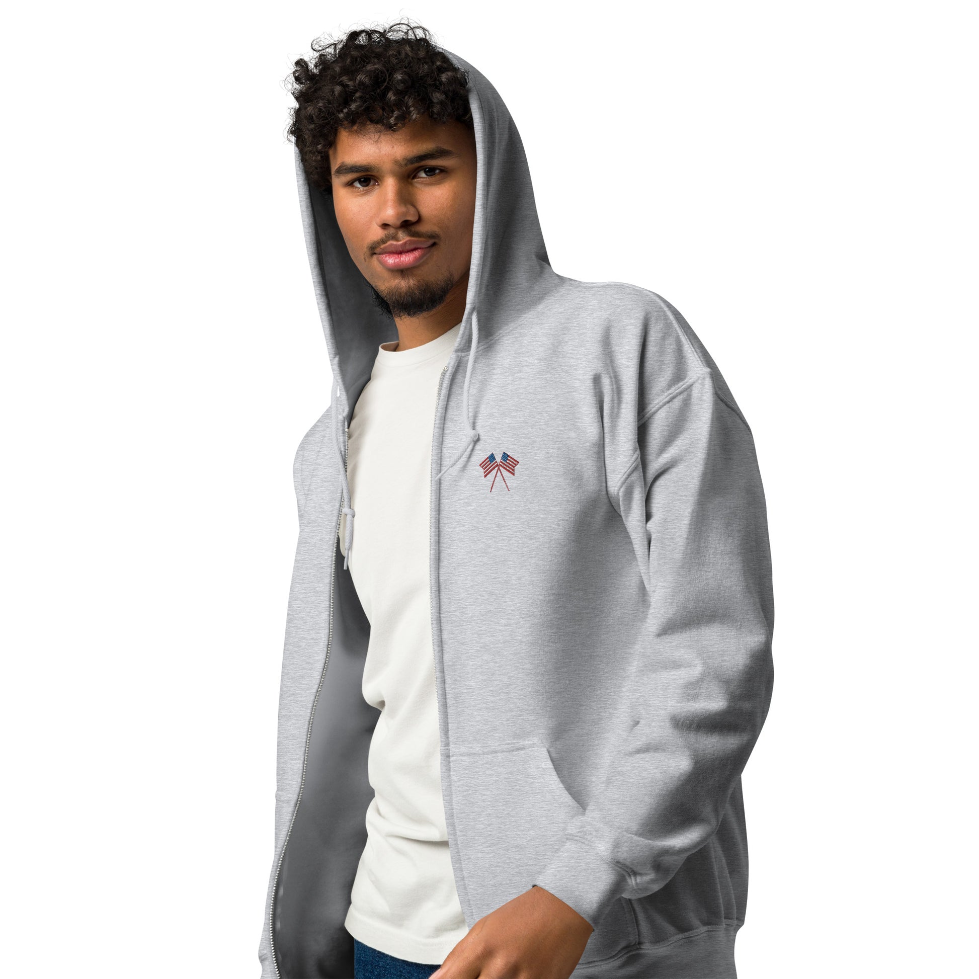 American Flag Fleece Full-Zip Hoodie - Activewear Well