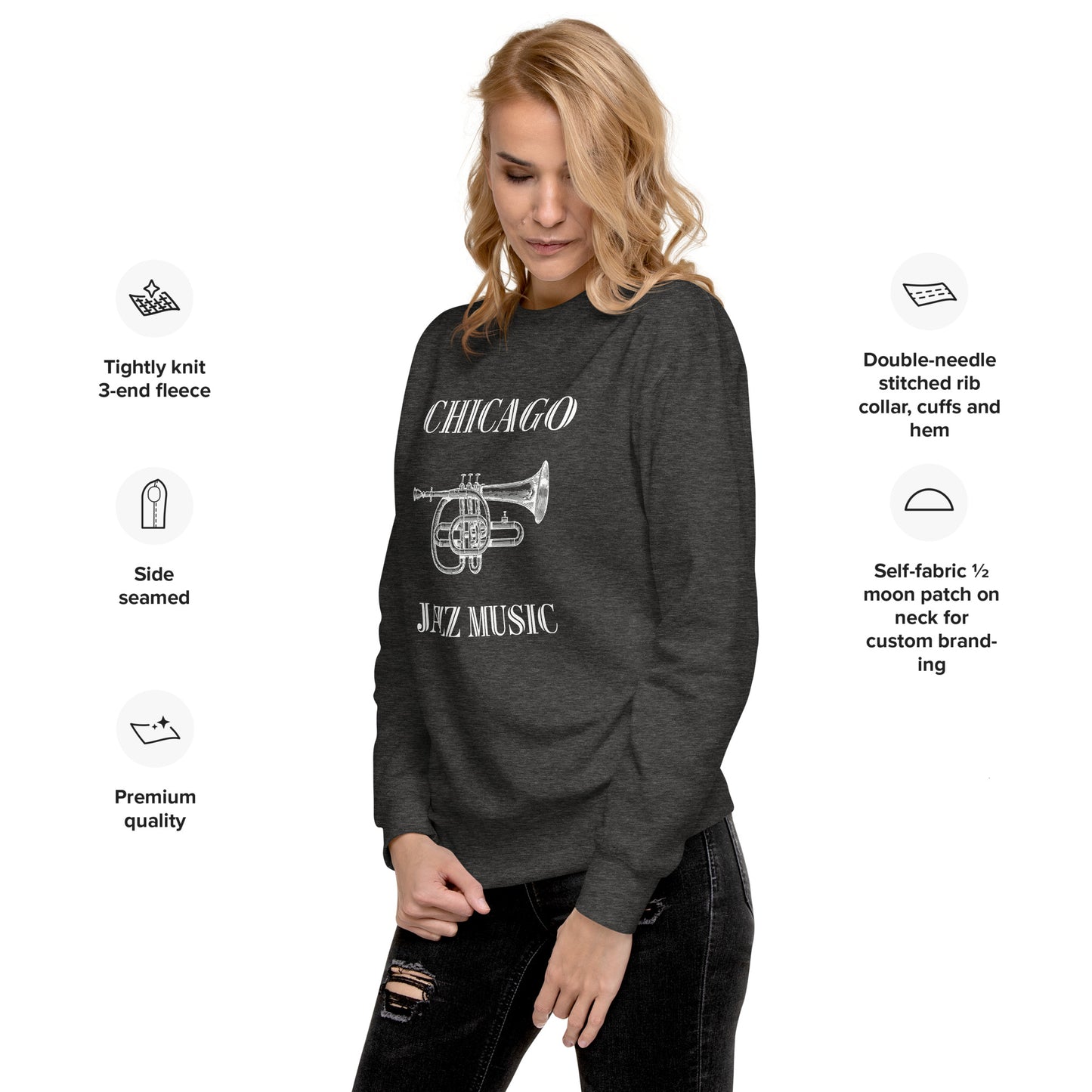 Chicago Jazz Unisex Premium Sweatshirt - Activewear Well