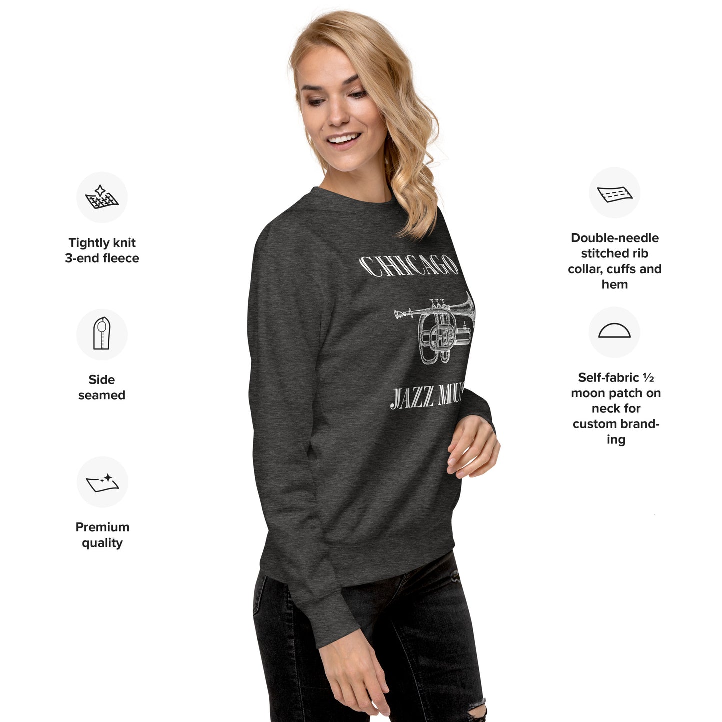 Chicago Jazz Unisex Premium Sweatshirt - Activewear Well