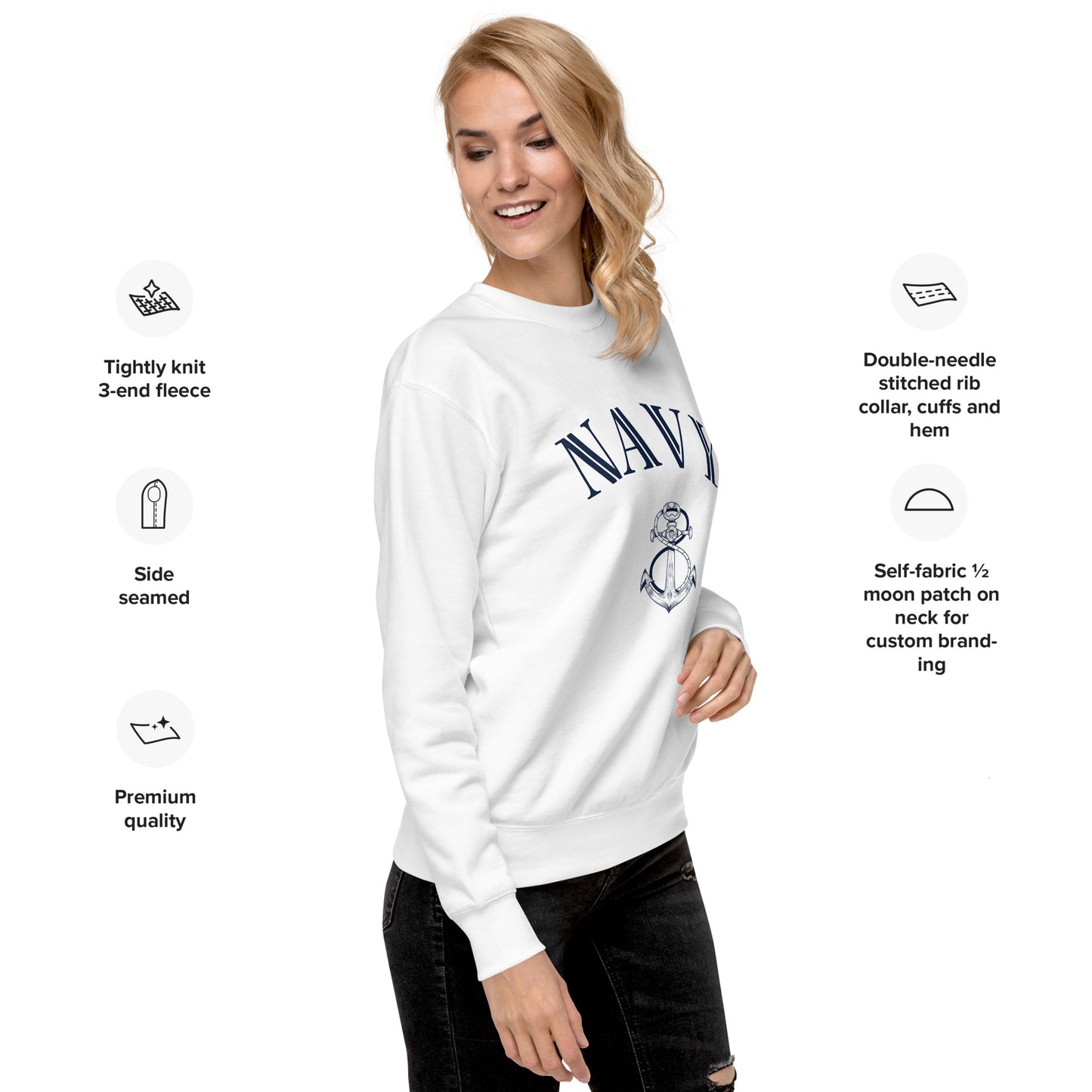 US Navy Unisex Premium Sweatshirt - Activewear Well
