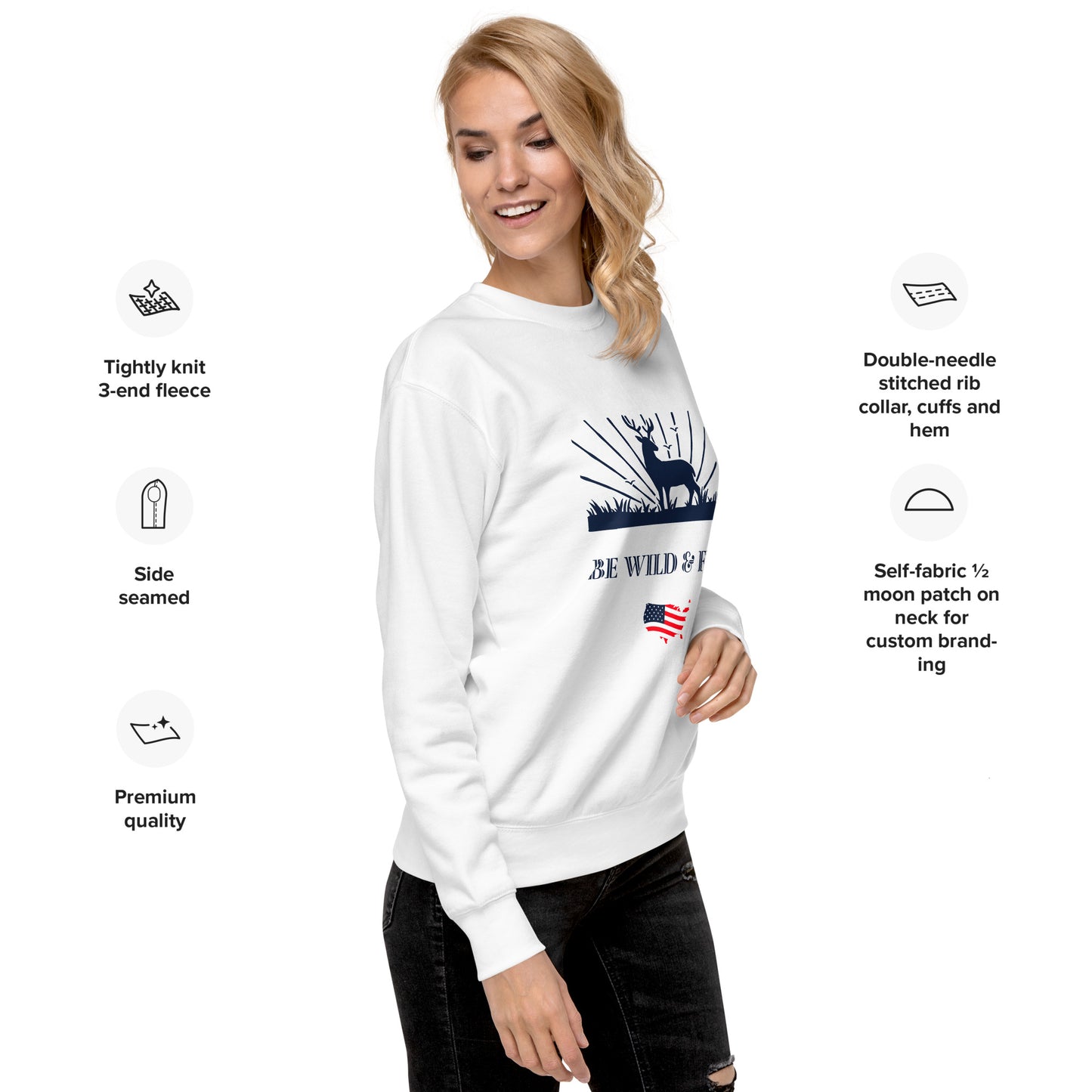 Be Wild & Free Unisex Premium Sweatshirt - Activewear Well