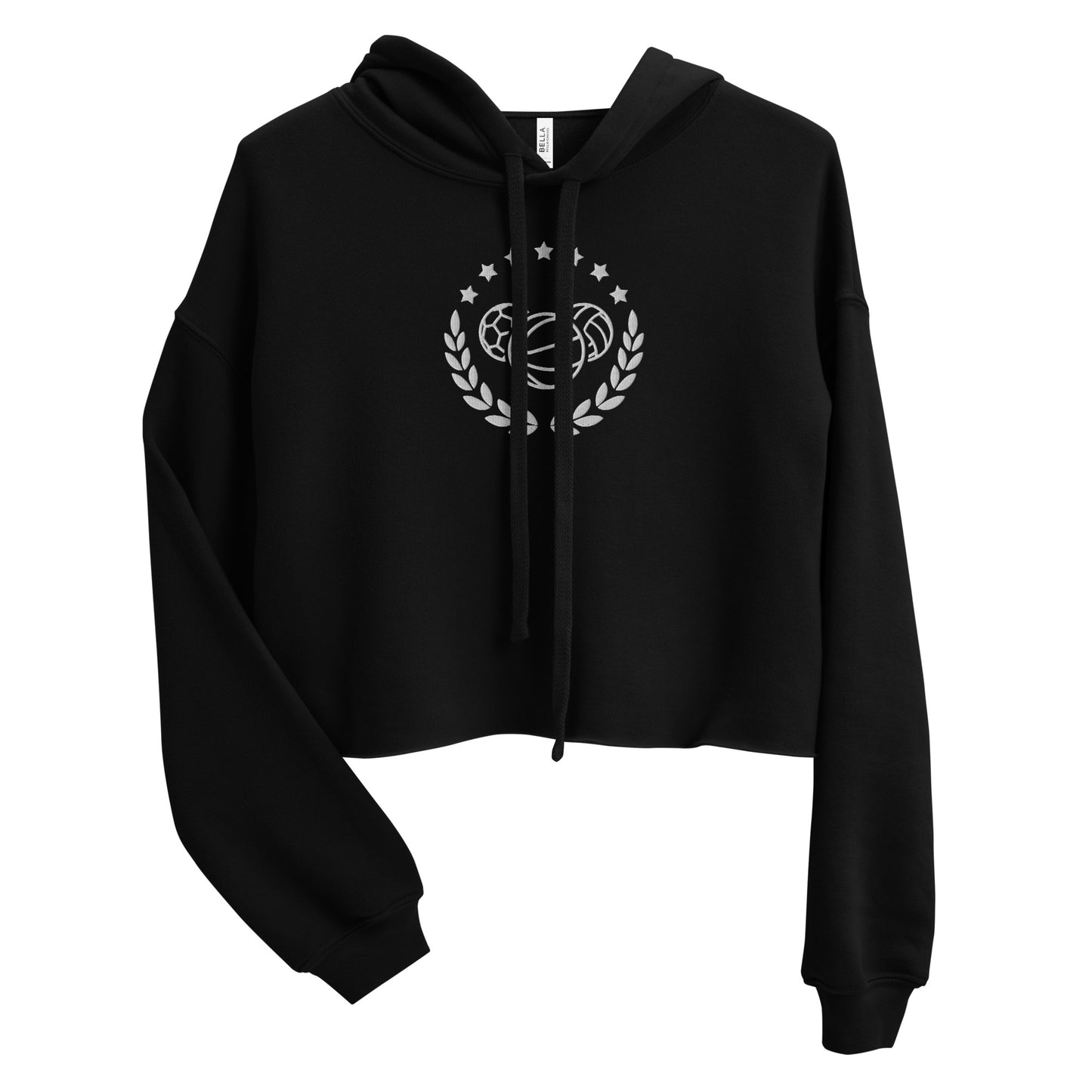Sports Embroidered Crop Hoodie - Activewear Well