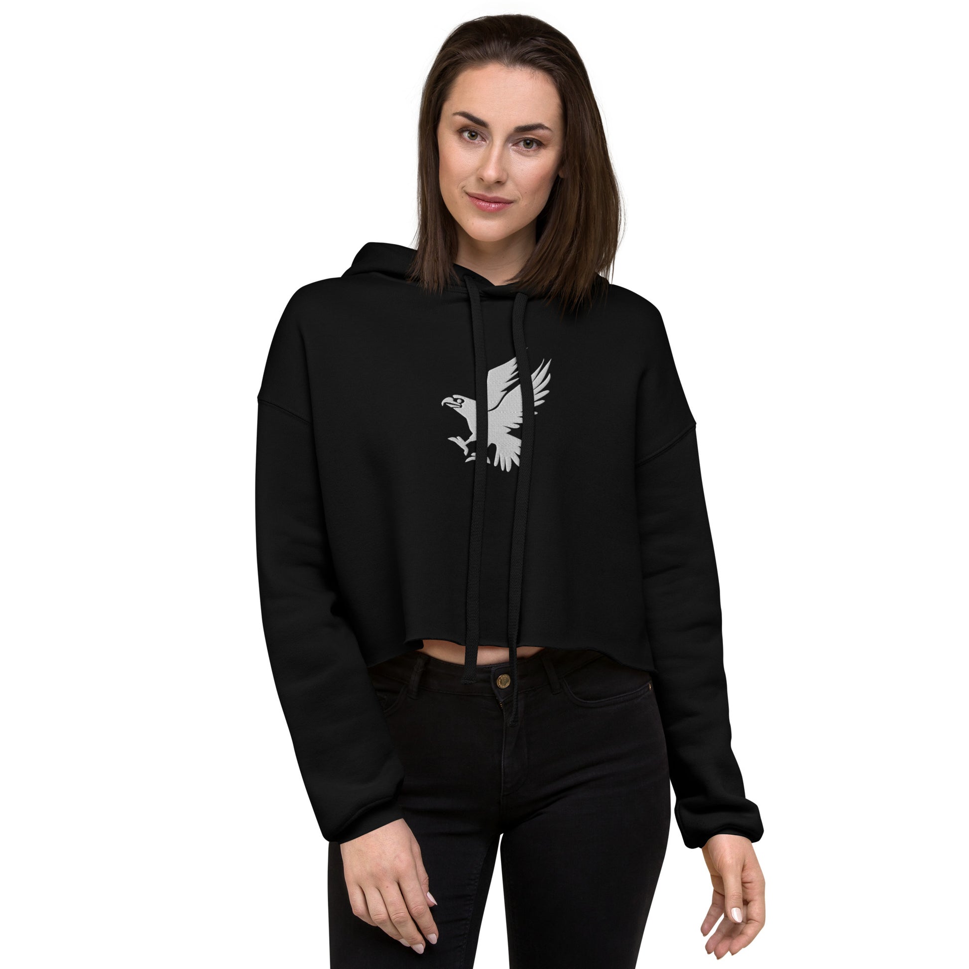 Eagle Embroidered Crop Hoodie - Activewear Well