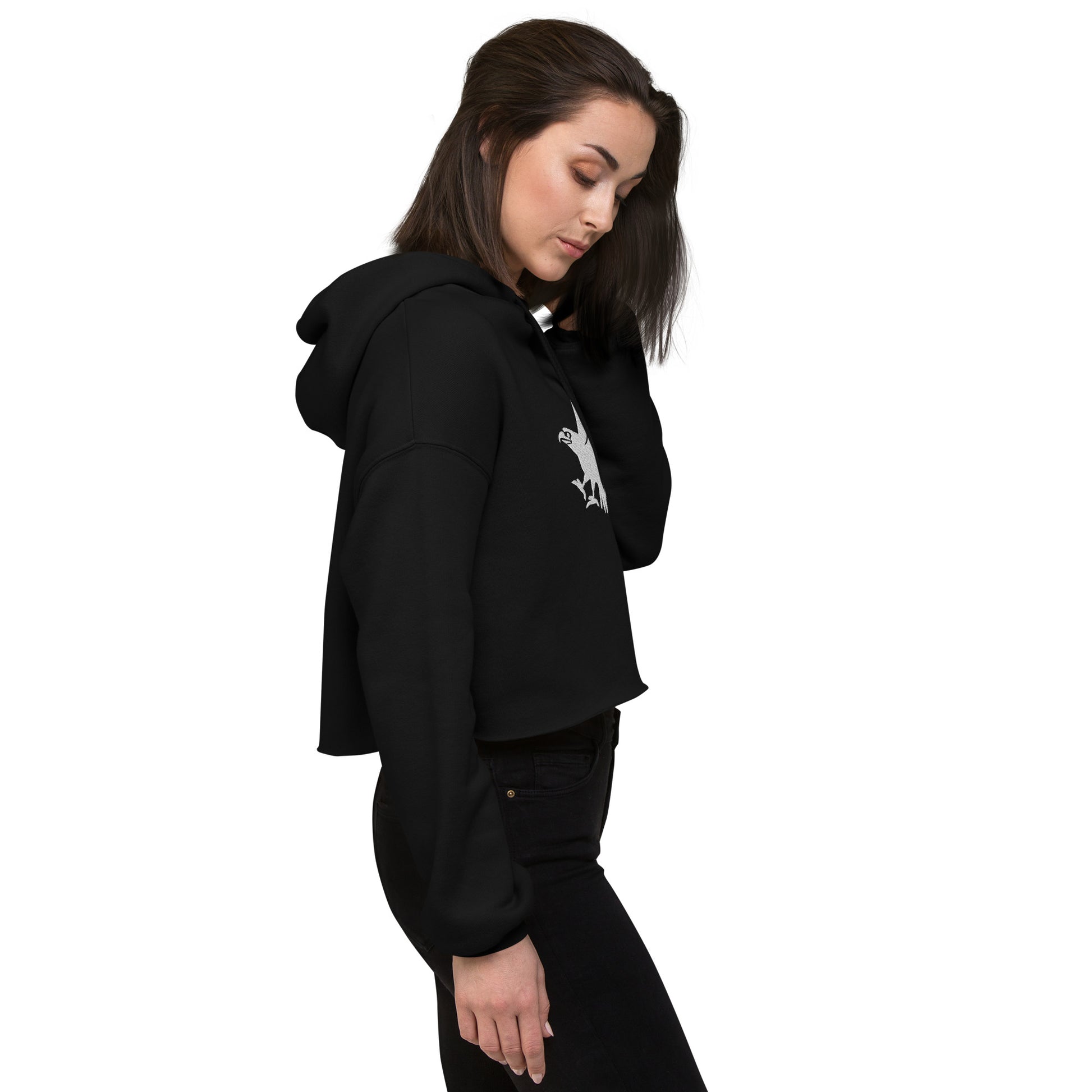 Eagle Embroidered Crop Hoodie - Activewear Well