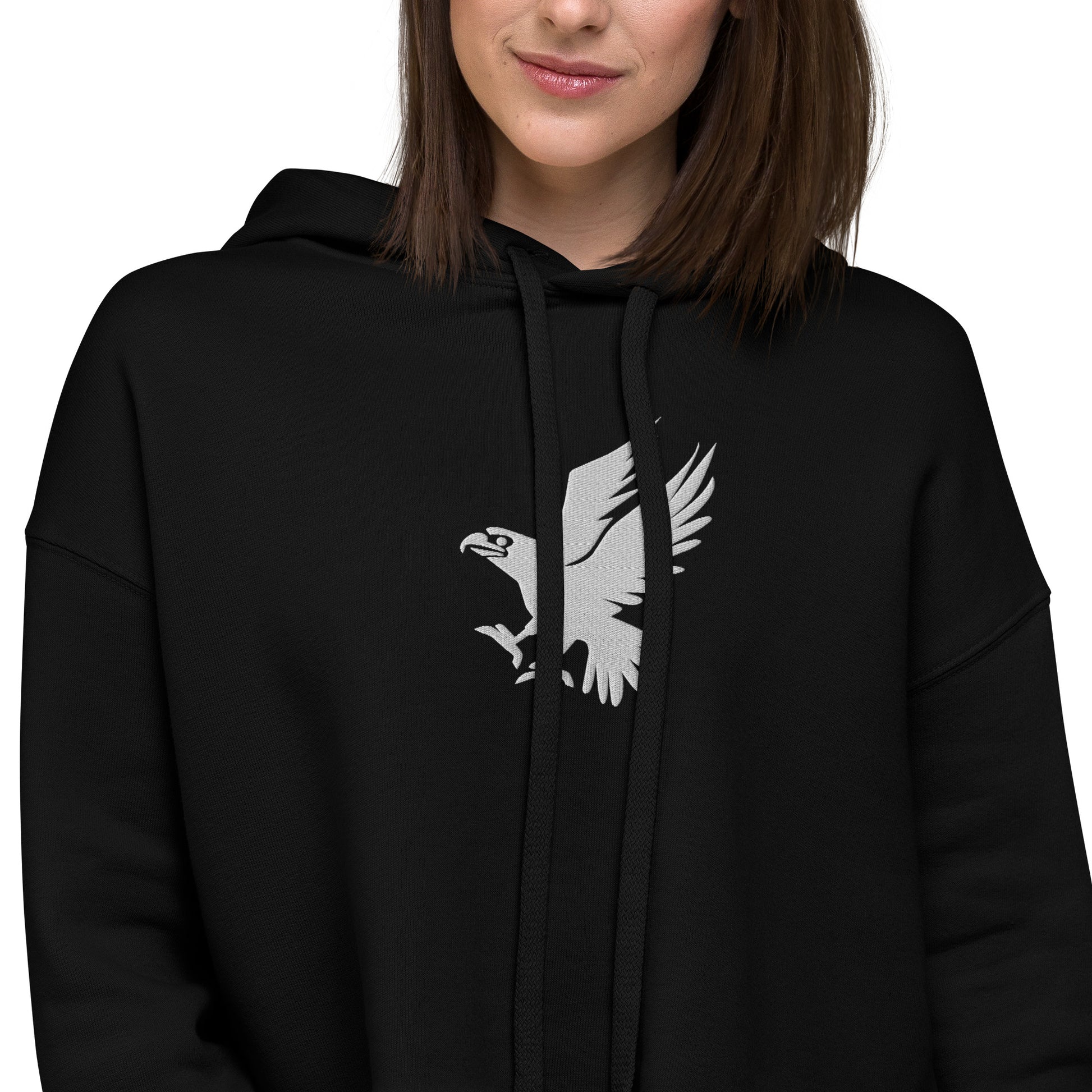 Eagle Embroidered Crop Hoodie - Activewear Well