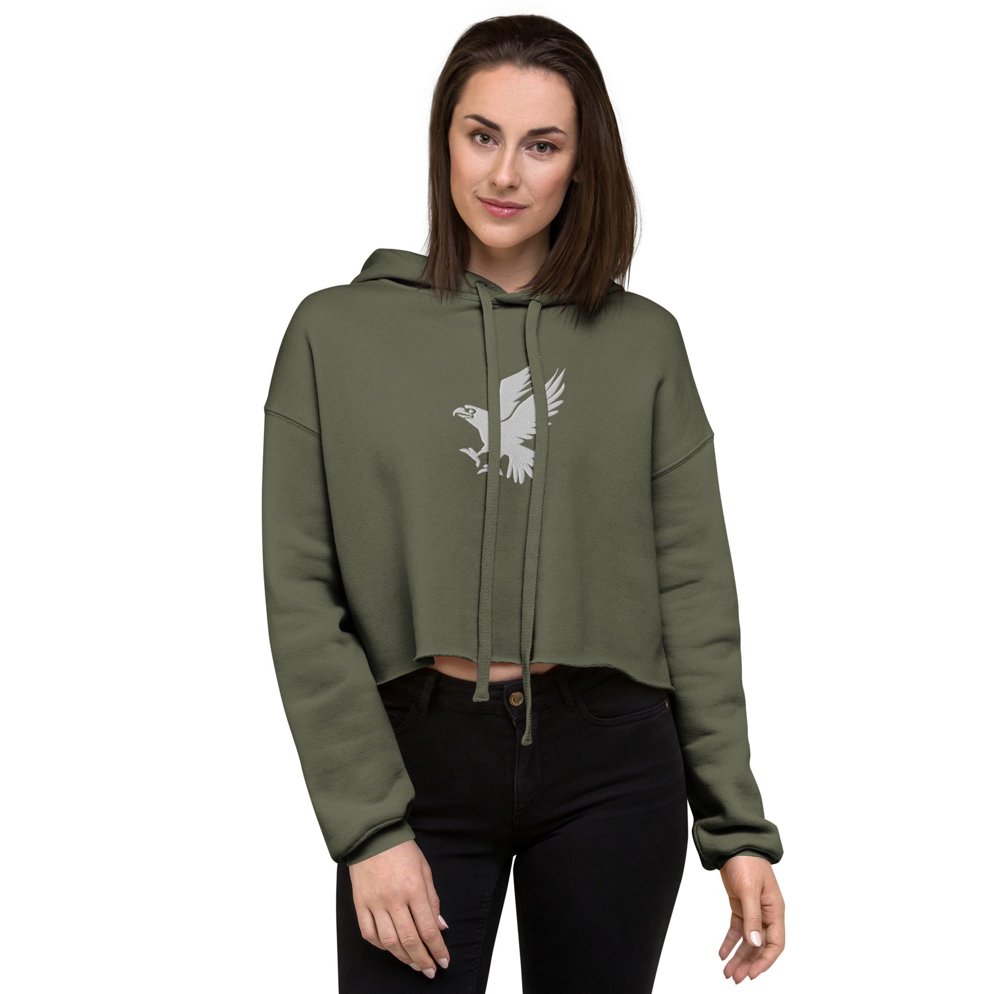 Eagle Embroidered Crop Hoodie - Activewear Well