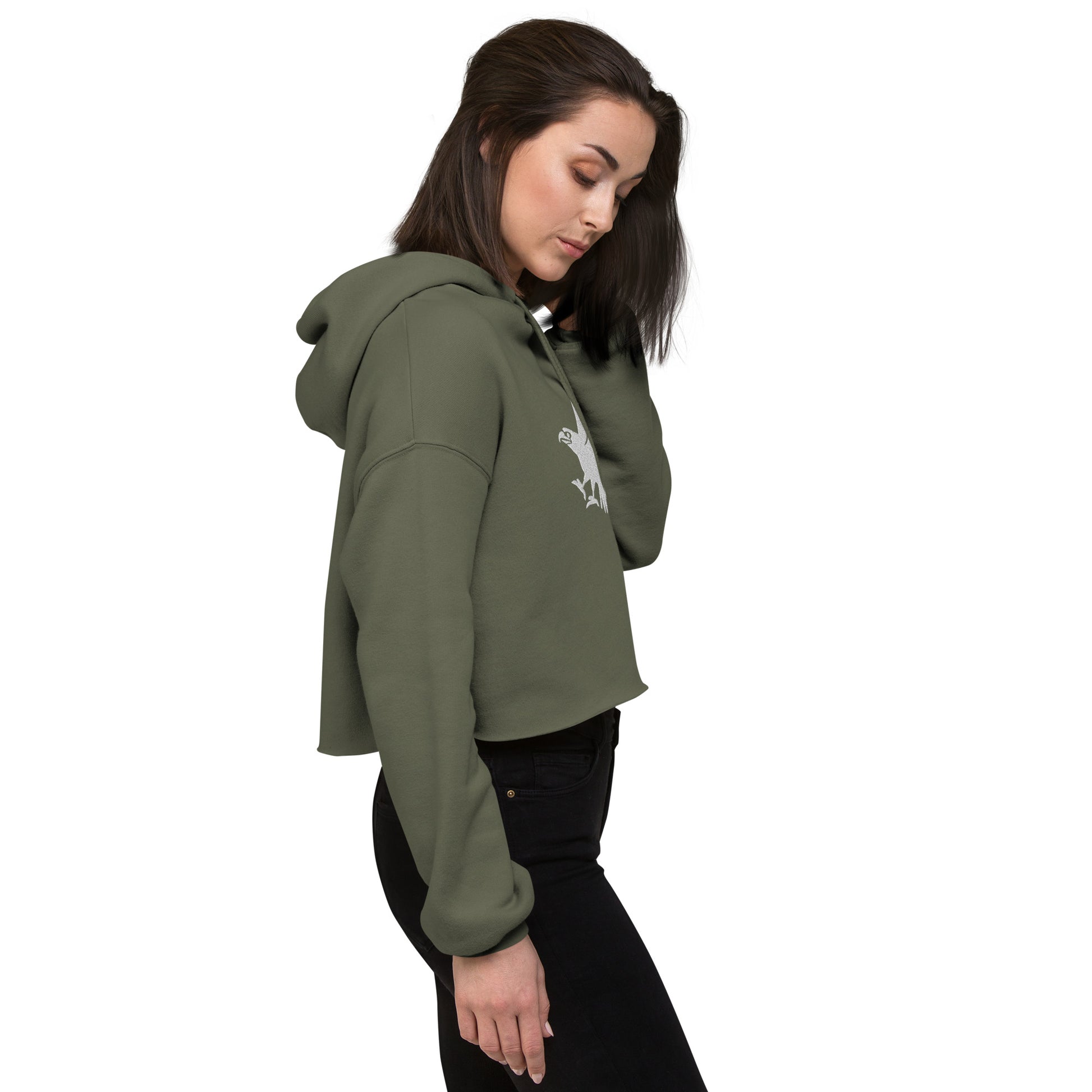 Eagle Embroidered Crop Hoodie - Activewear Well