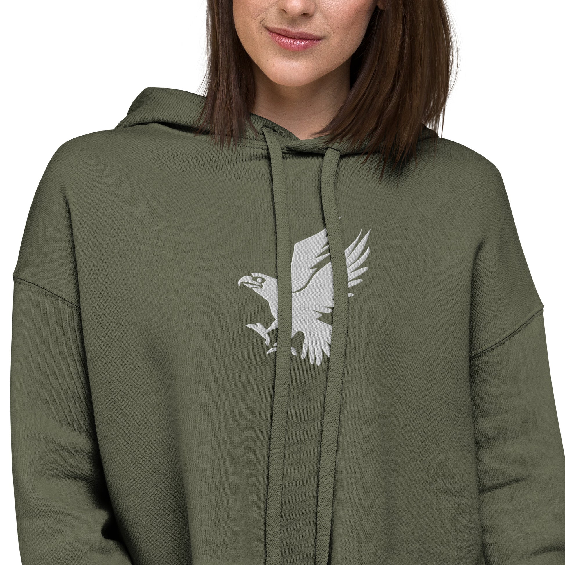 Eagle Embroidered Crop Hoodie - Activewear Well