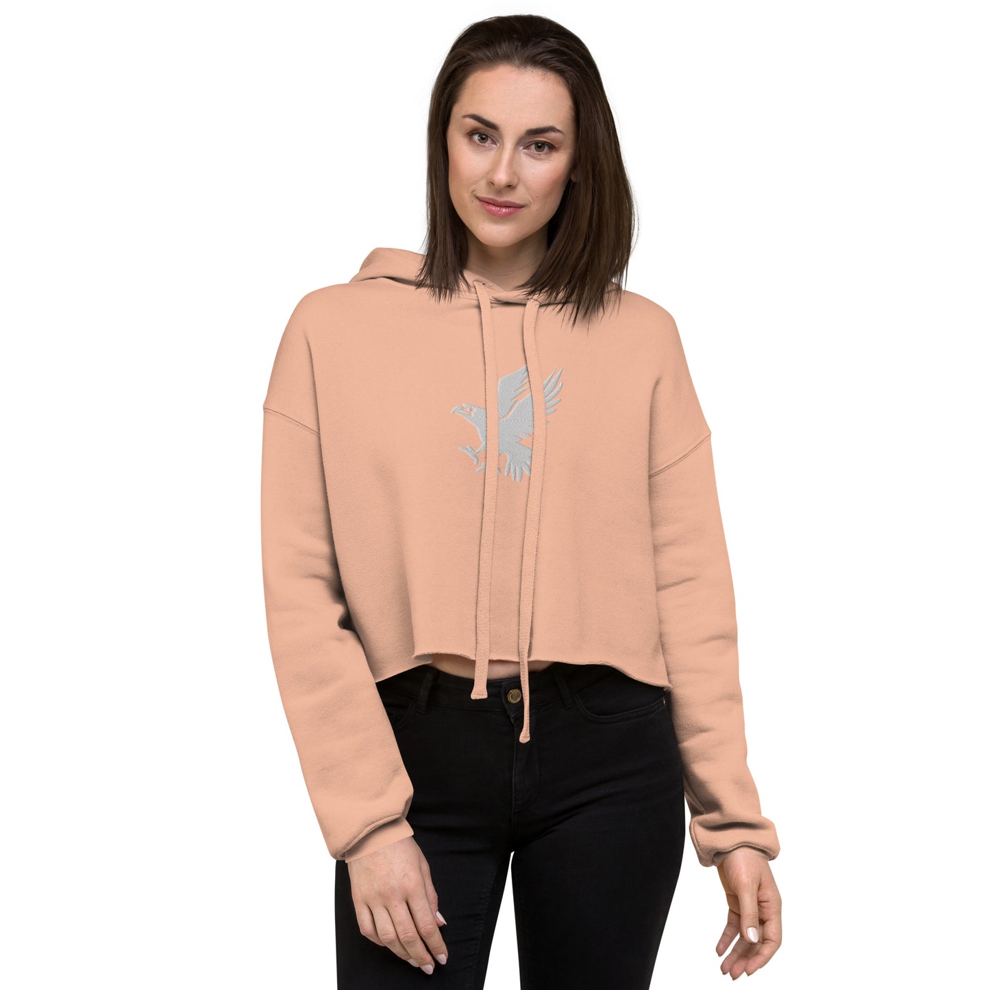 Eagle Embroidered Crop Hoodie - Activewear Well