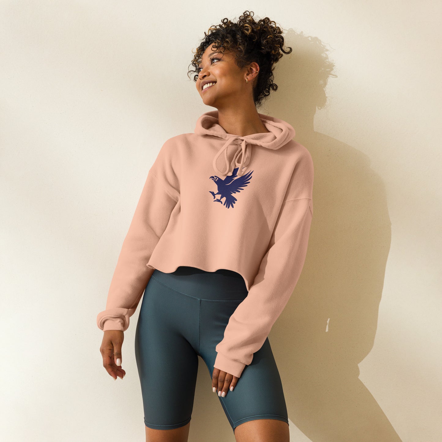 US Eagle Embroidered Crop Hoodie - Activewear Well