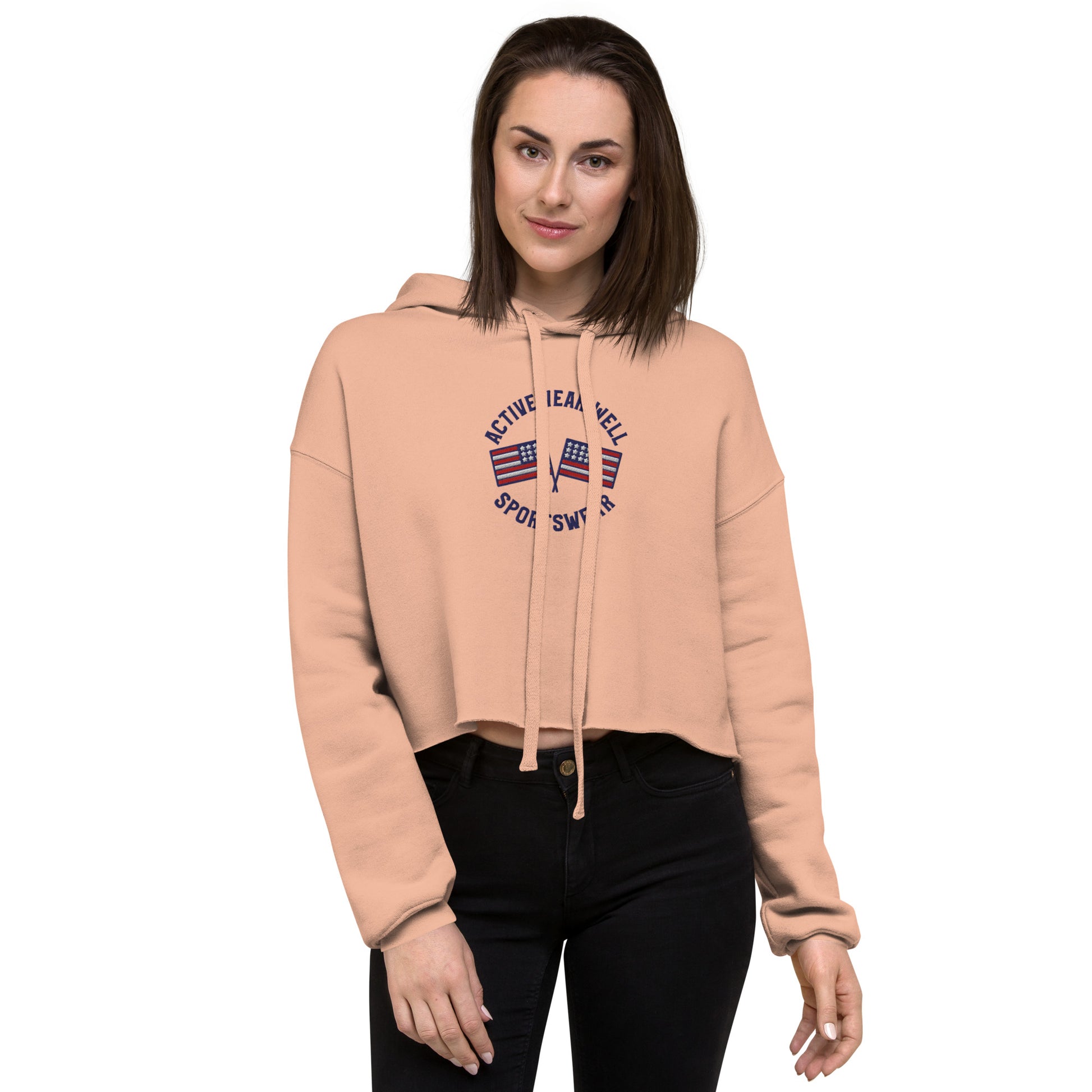 Logo Embroidered Crop Hoodie - Activewear Well