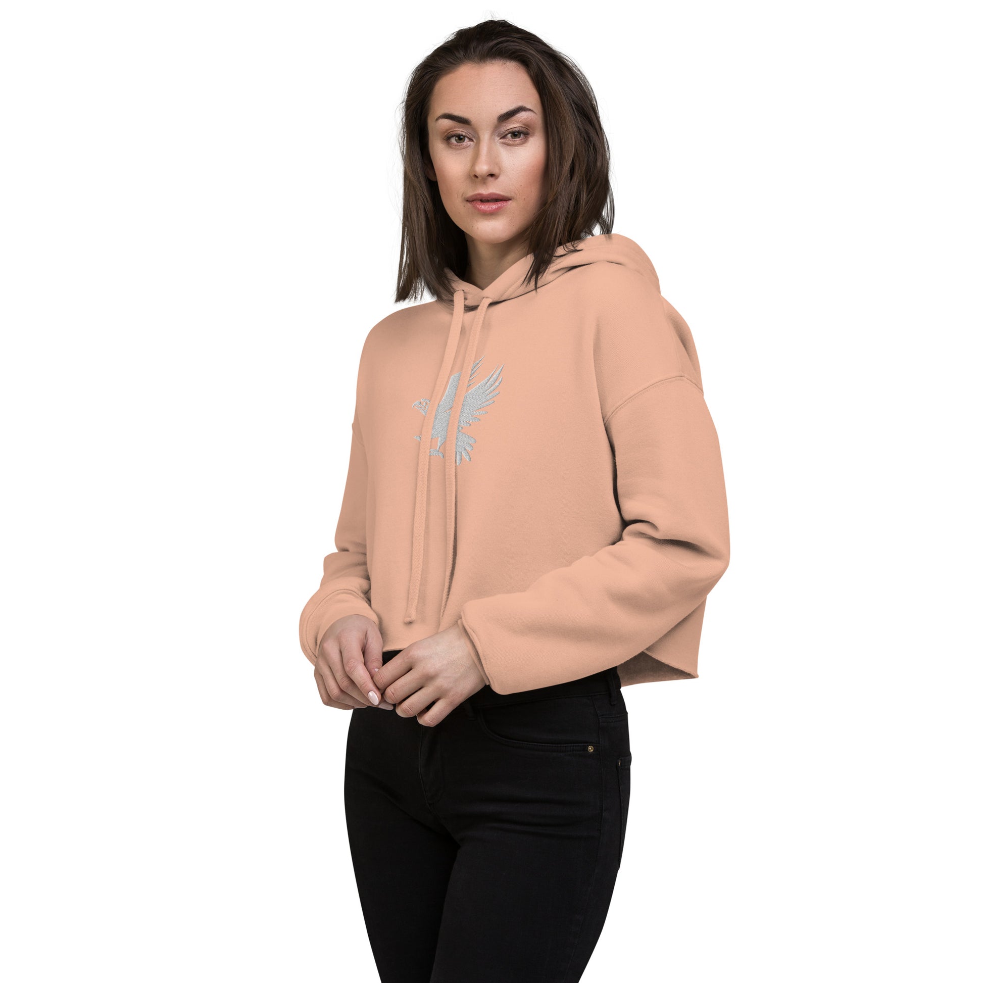Eagle Embroidered Crop Hoodie - Activewear Well