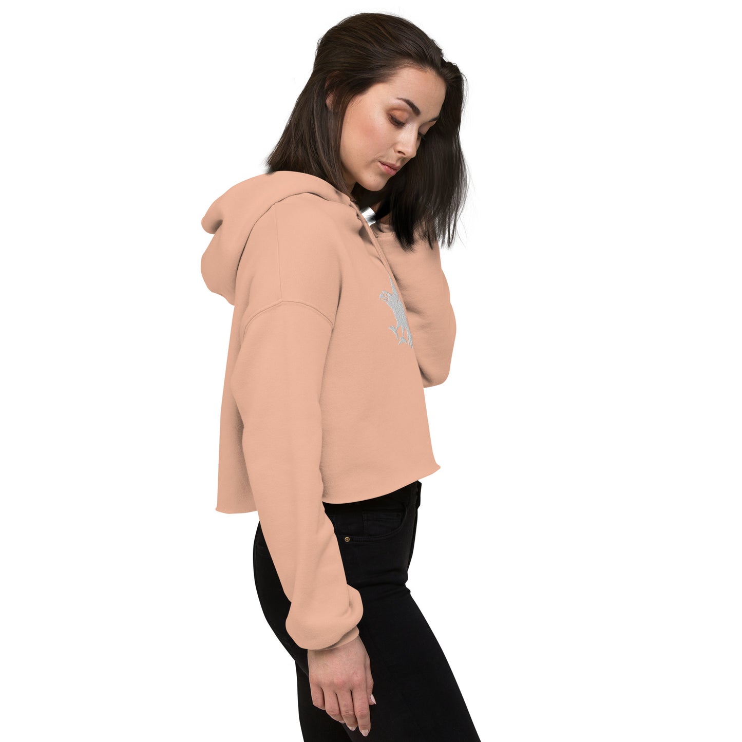 Eagle Embroidered Crop Hoodie - Activewear Well