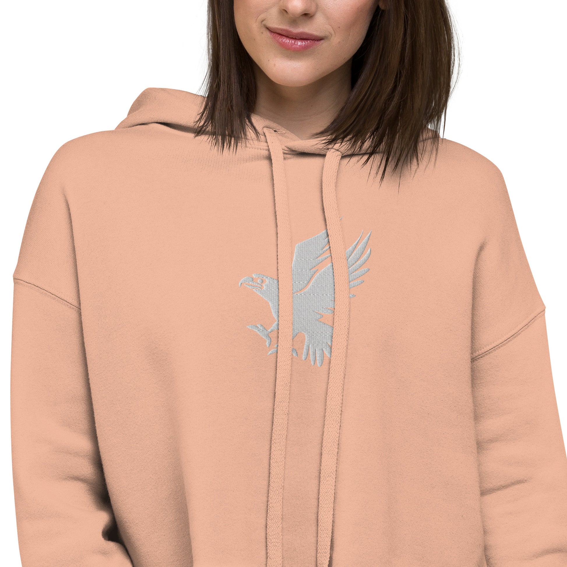 Eagle Embroidered Crop Hoodie - Activewear Well
