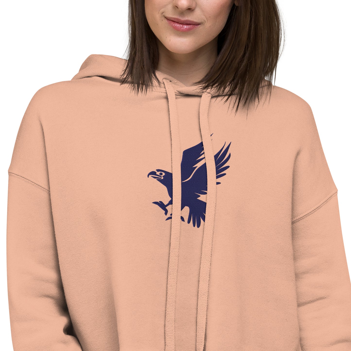 US Eagle Embroidered Crop Hoodie - Activewear Well