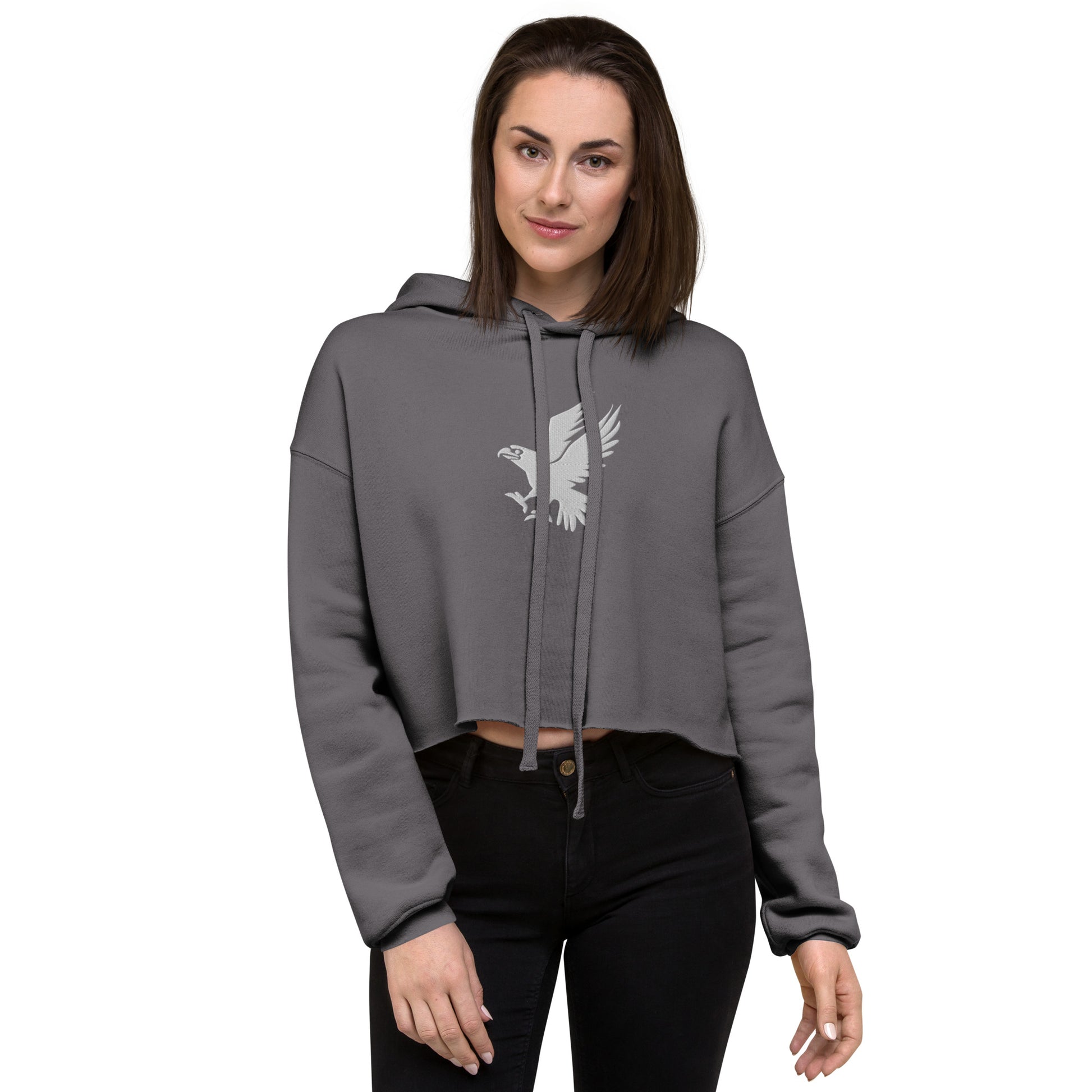 Eagle Embroidered Crop Hoodie - Activewear Well